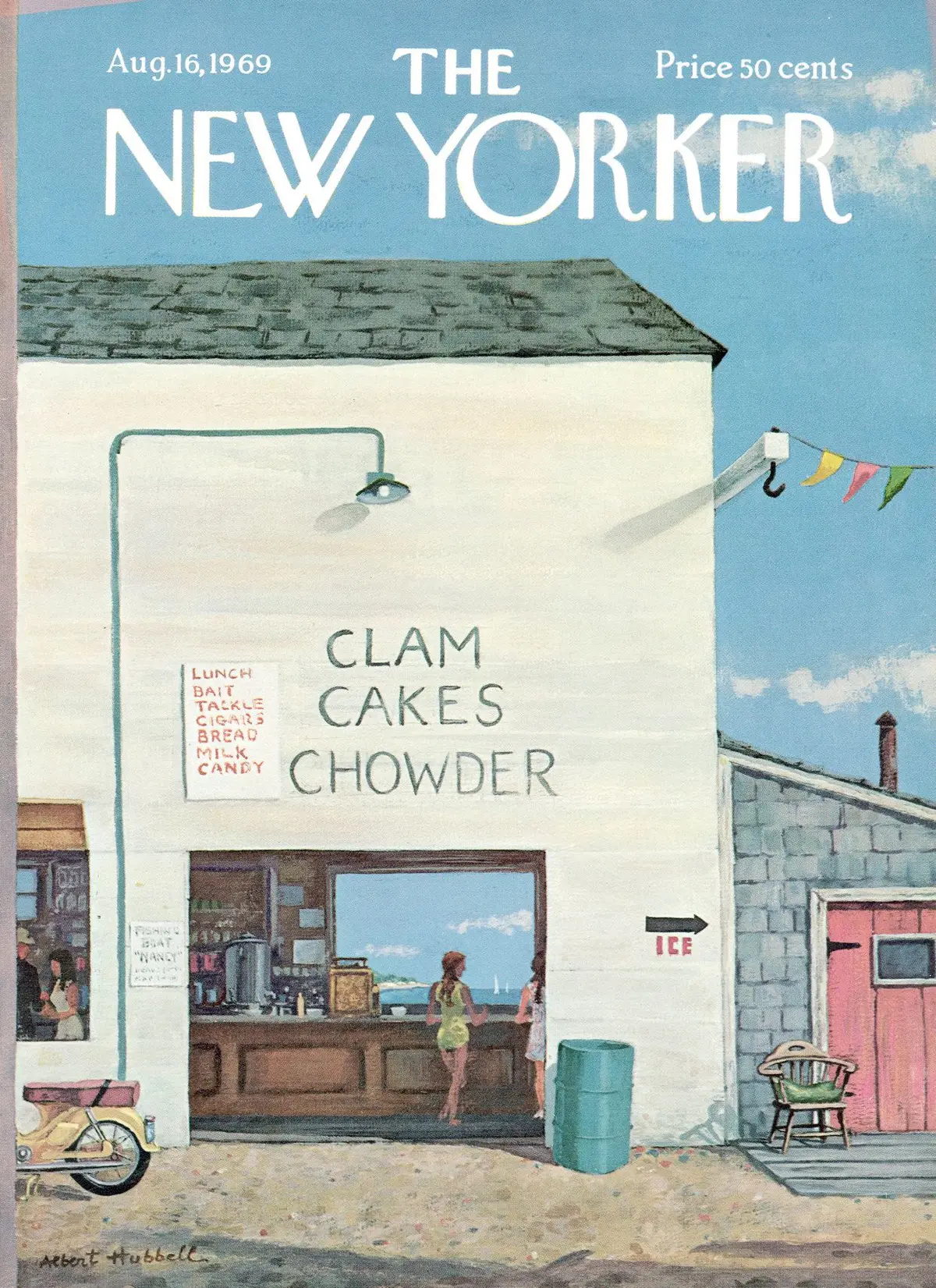 Обложка The New Yorker, 16 августа 1969, художник Альберт Хаббелл