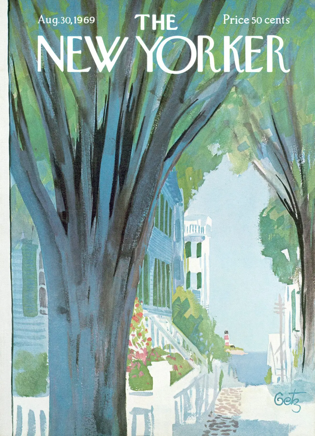 Обложка The New Yorker, 30 августа 1969, художник Артур Гетц