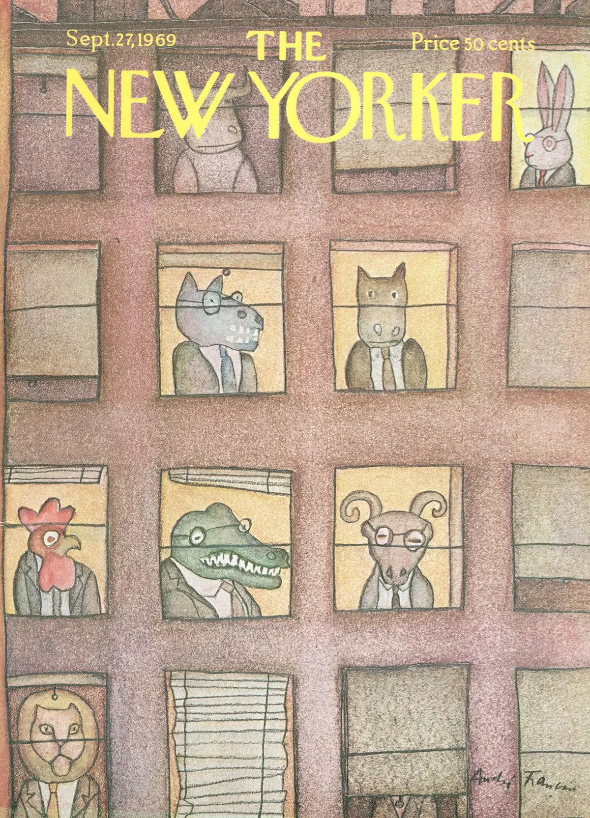 Обложка The New Yorker, 27 сентября 1969, художник Андре Франсуа