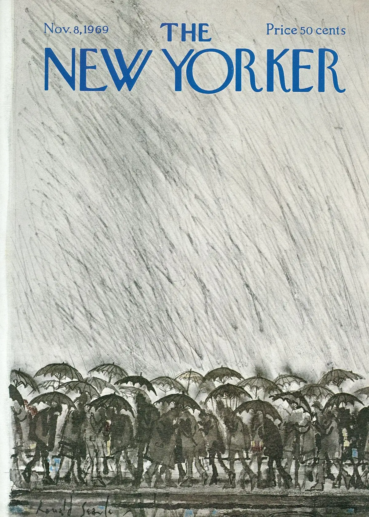 Обложка The New Yorker, 8 ноября 1969, художник Рональд Сёрл