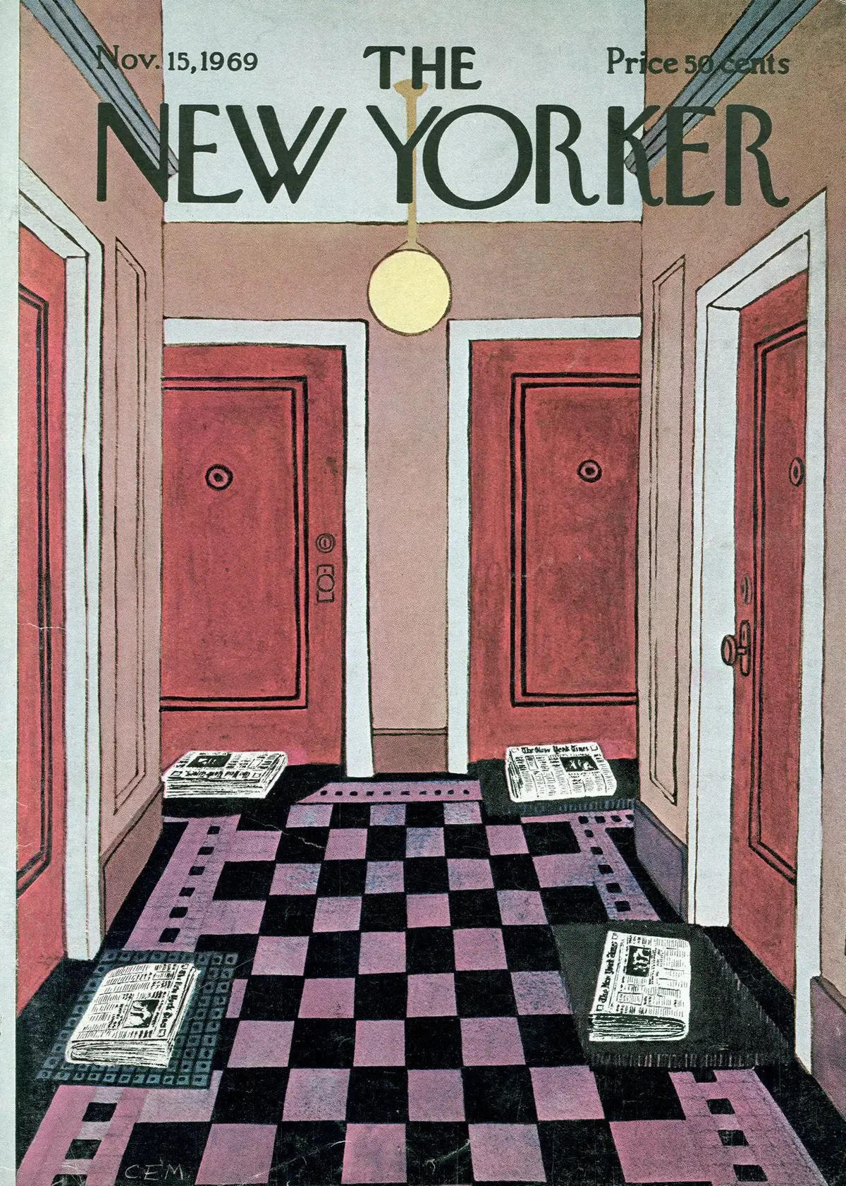Обложка The New Yorker, 15 ноября 1969, художник Чарльз Э. Мартин