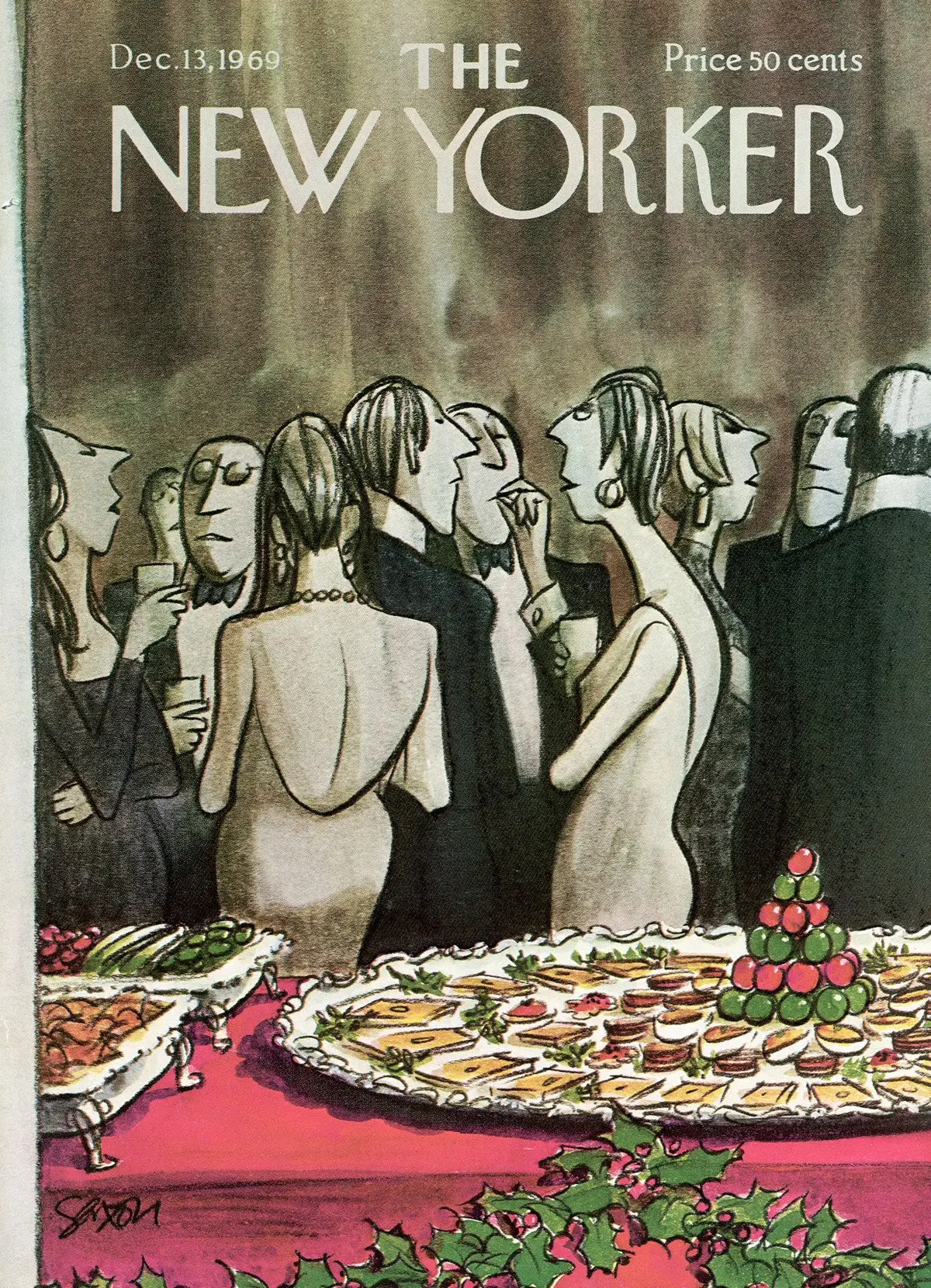 Обложка The New Yorker, 13 декабря 1969, художник Чарльз Саксон