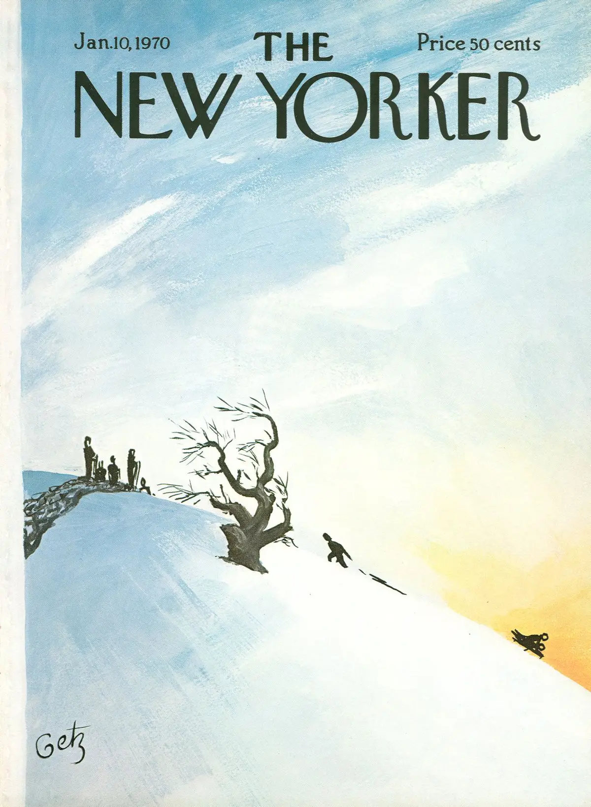 Обложка The New Yorker, 10 января 1970, художник Артур Гетц