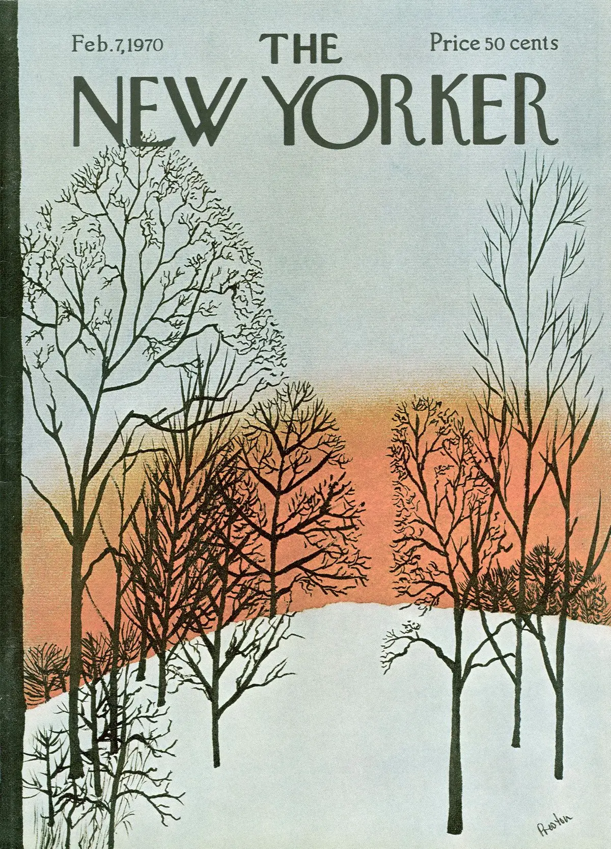 Обложка The New Yorker, 7 февраля 1970, художник Дэвид Престон