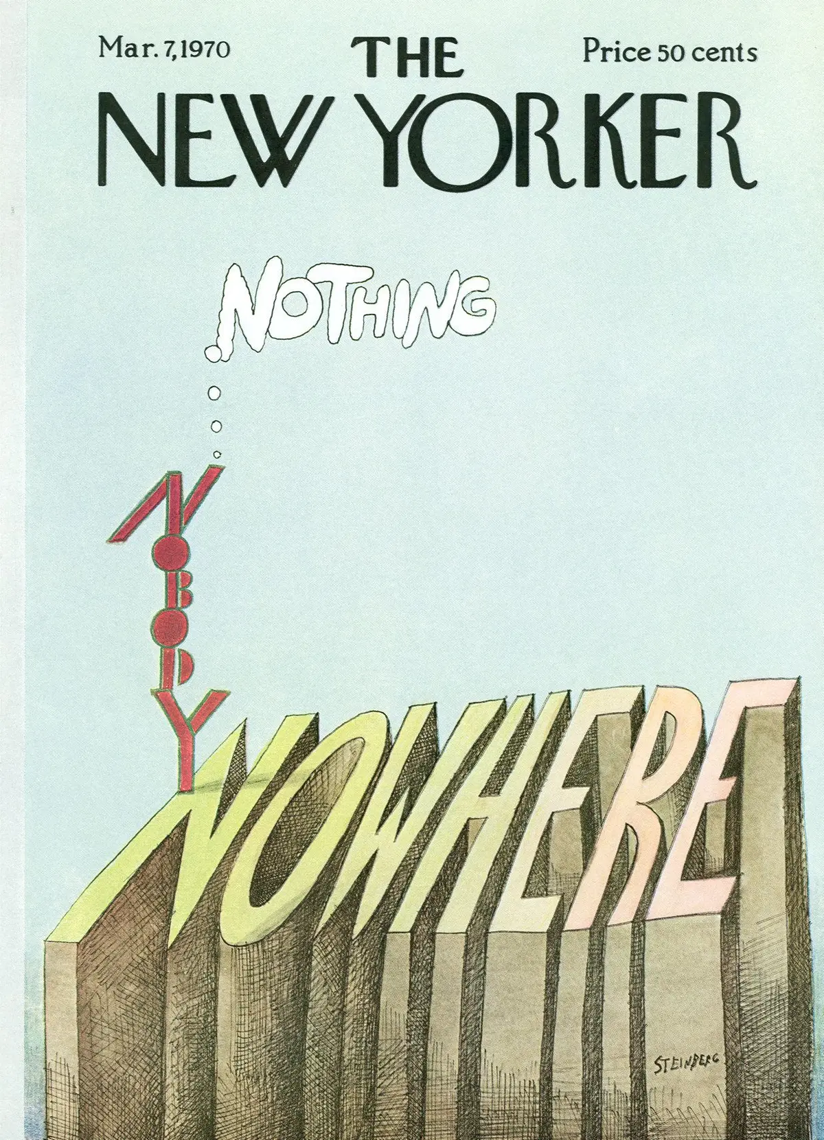 Обложка The New Yorker, 7 марта 1970, художник Сол Стейнберг