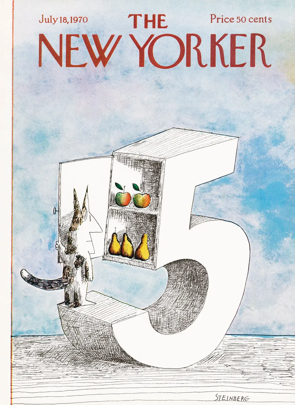 Обложка The New Yorker, 18 июля 1970, художник Сол Стейнберг
