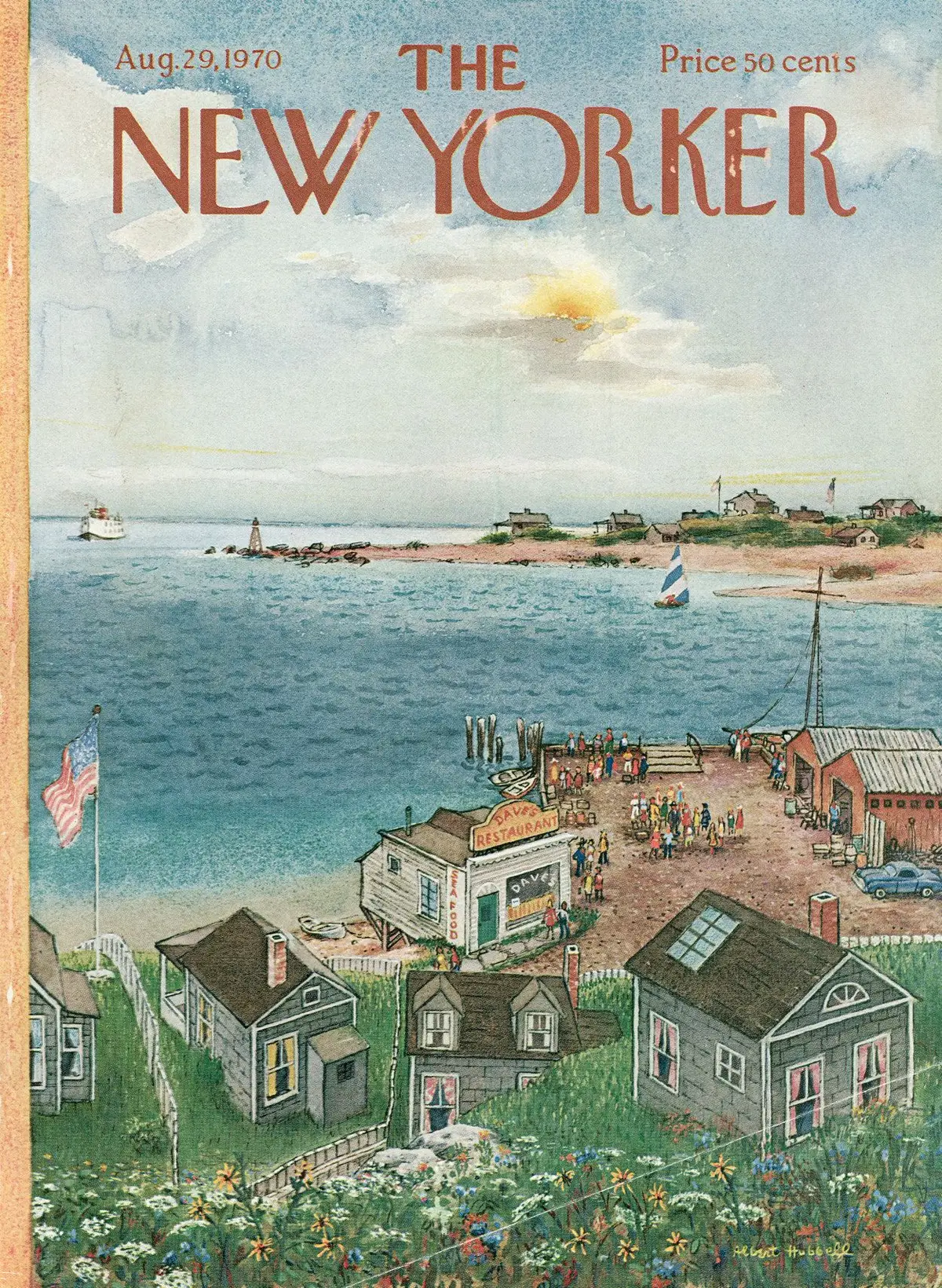 Обложка The New Yorker, 29 августа 1970, художник Альберт Хаббелл
