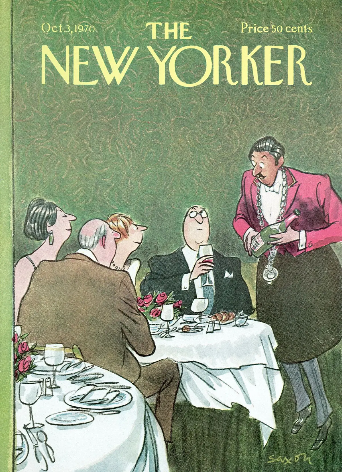 Обложка The New Yorker, 3 октября 1970, художник Чарльз Саксон