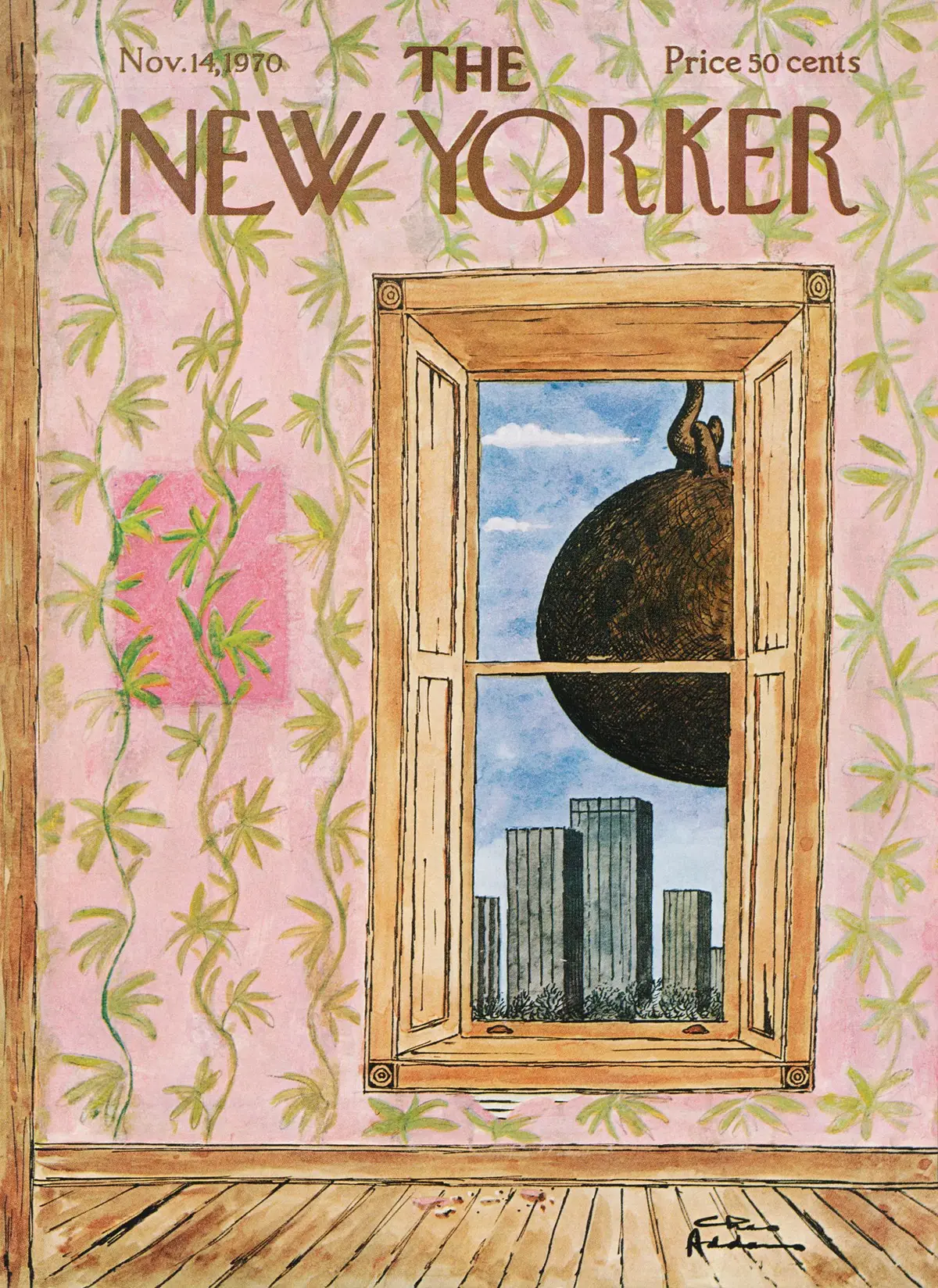 Обложка The New Yorker, 14 ноября 1970, художник Чарльз Аддамс