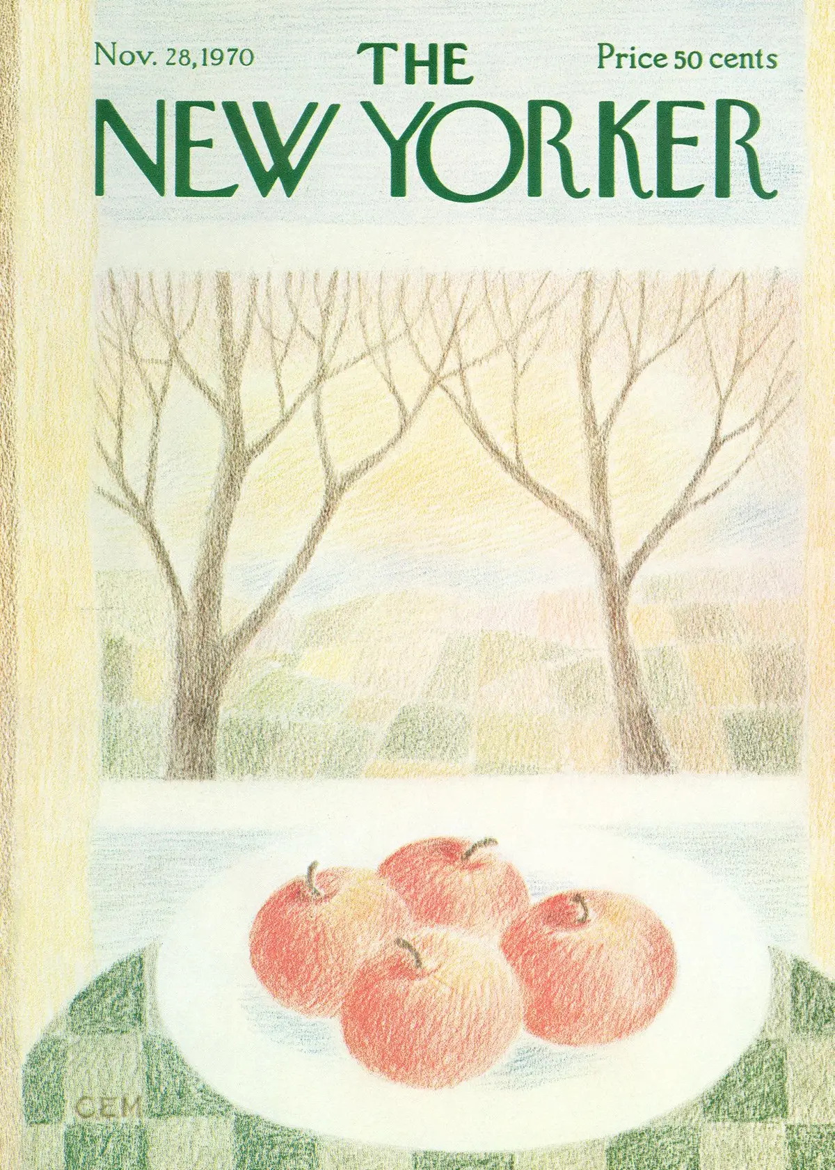 Обложка The New Yorker, 28 ноября 1970, художник Чарльз Э. Мартин