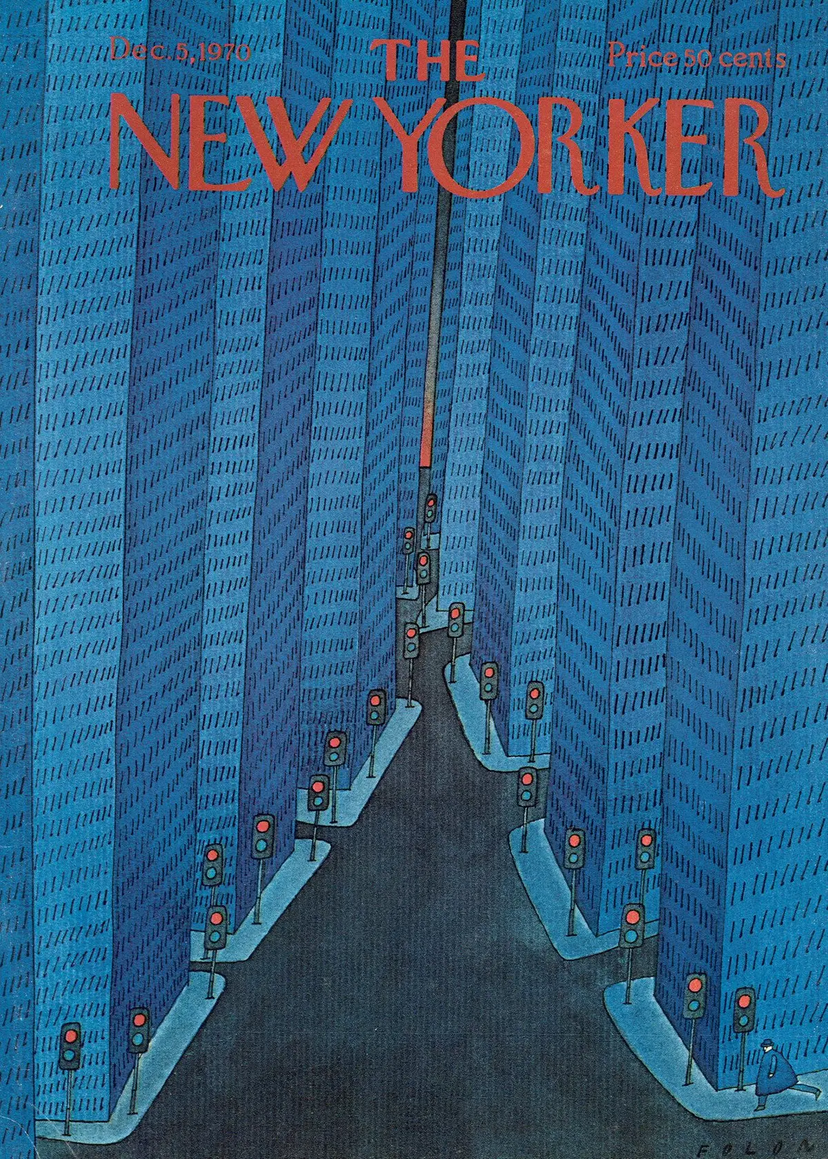 Обложка The New Yorker, 5 декабря 1970, художник Жан-Мишель Фолон