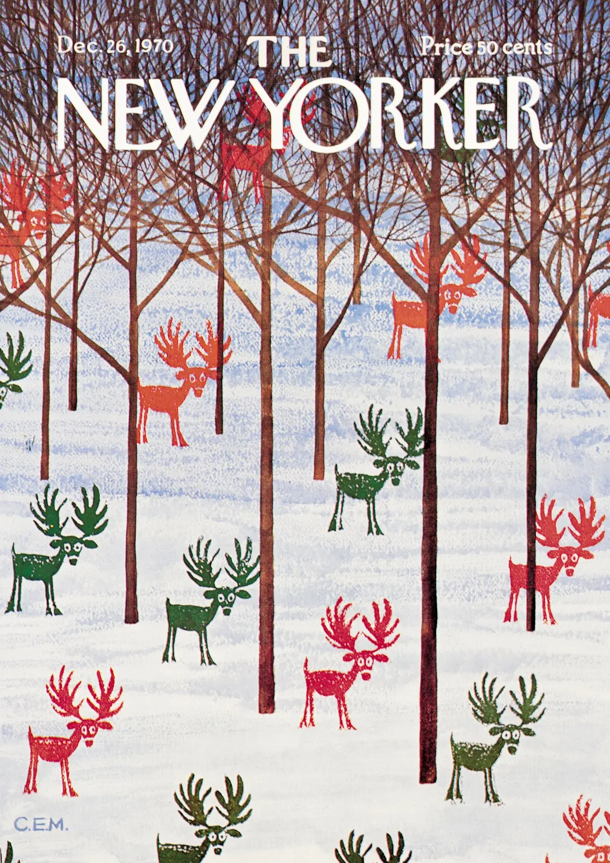 Обложка The New Yorker, 26 декабря 1970, художник Чарльз Э. Мартин