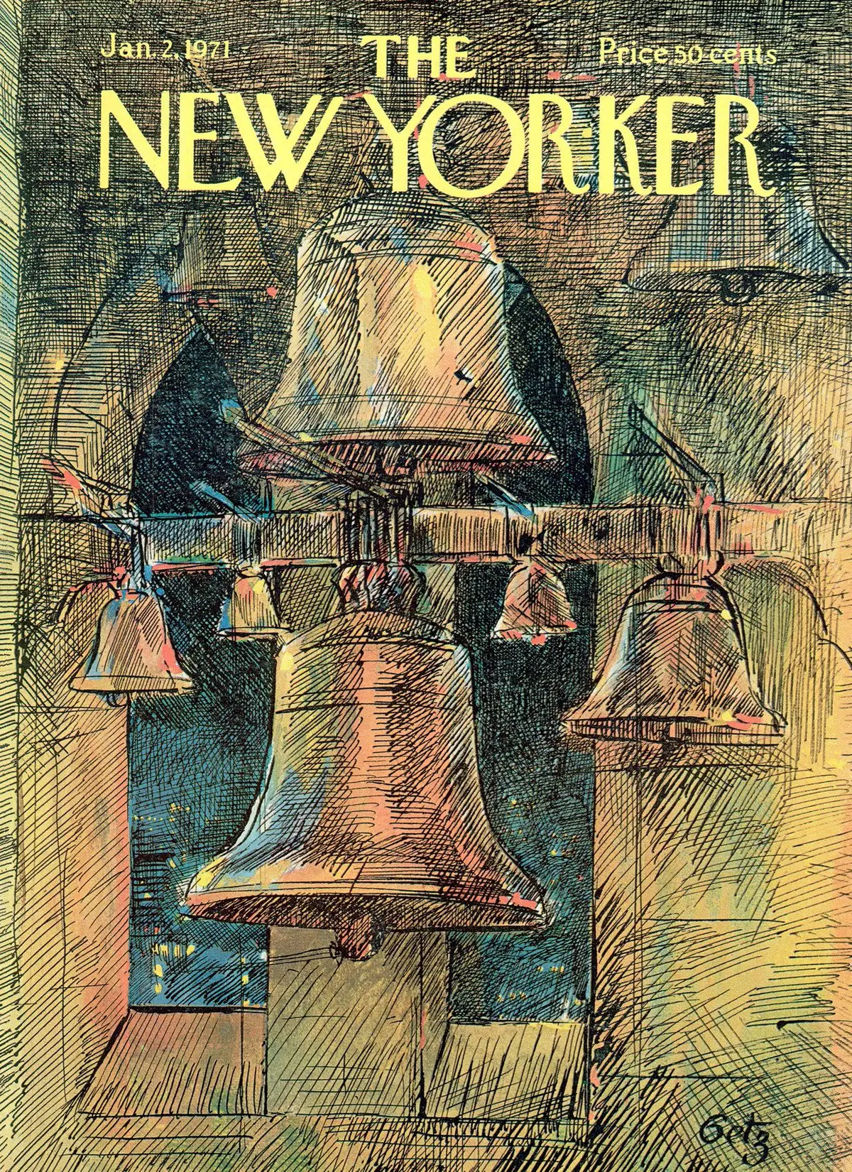 Обложка The New Yorker, 2 января 1971, художник Артур Гетц
