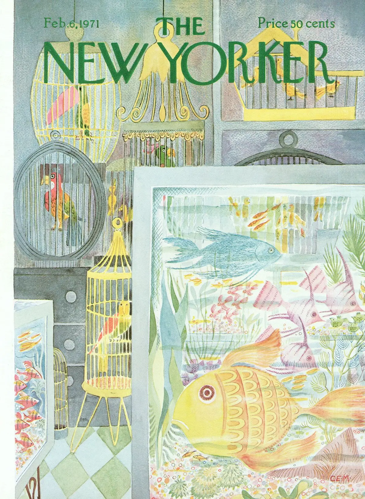 Обложка The New Yorker, 6 февраля 1971, художник Чарльз Э. Мартин