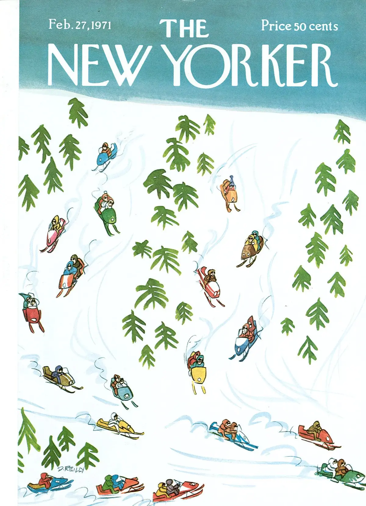 Обложка The New Yorker, 27 февраля 1971, художник Дональд Райли