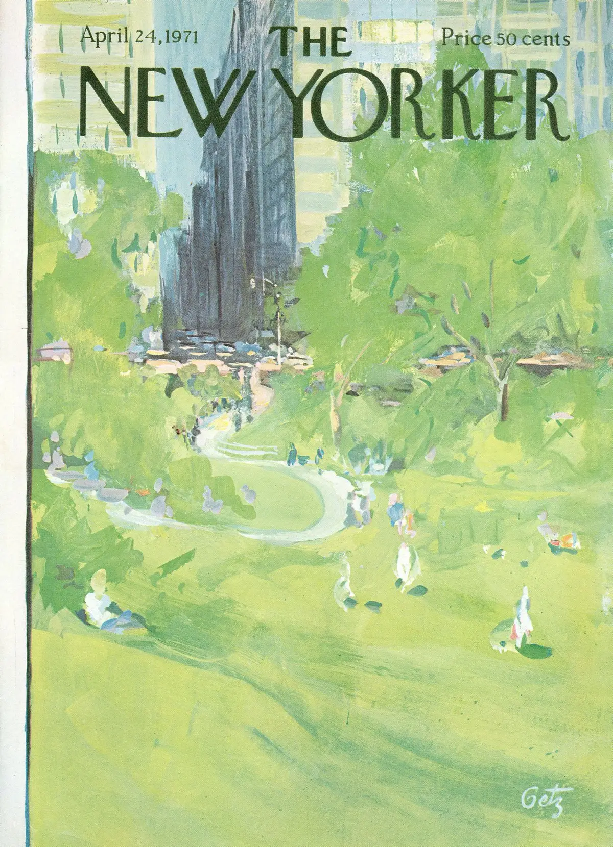 Обложка The New Yorker, 24 апреля 1971, художник Артур Гетц