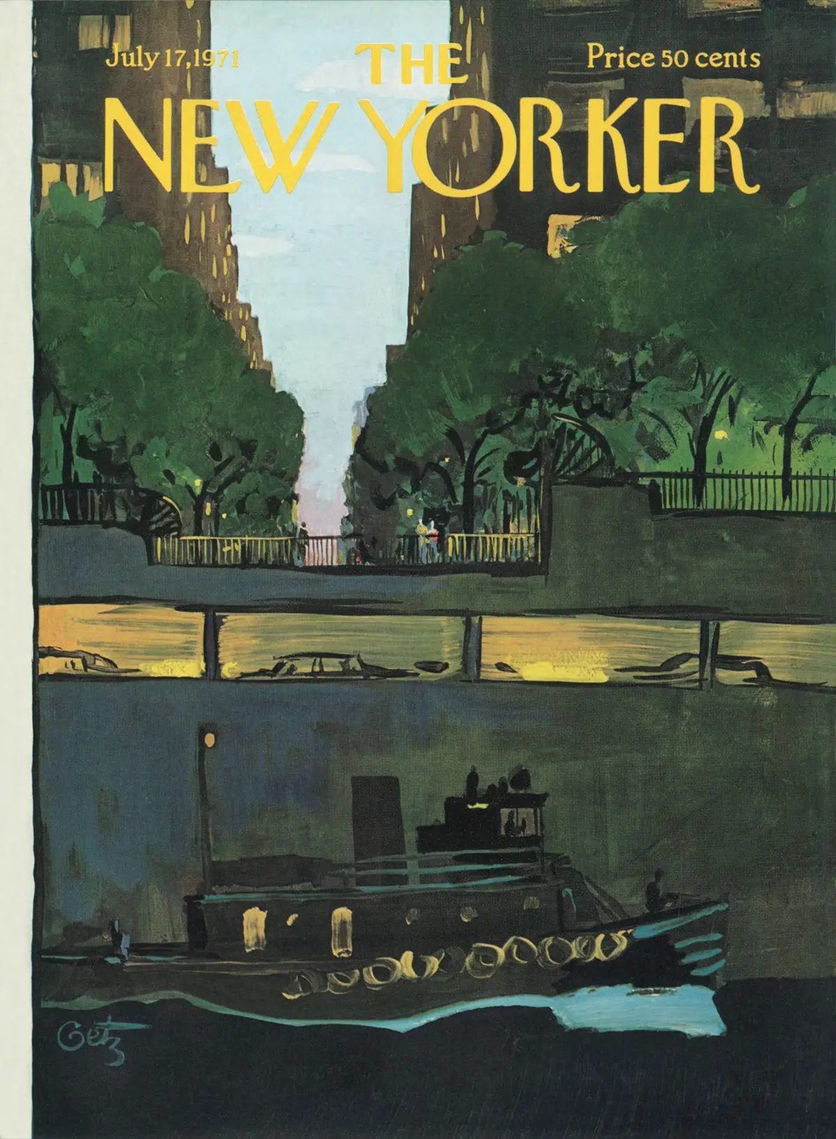 Обложка The New Yorker, 17 июля 1971, художник Артур Гетц