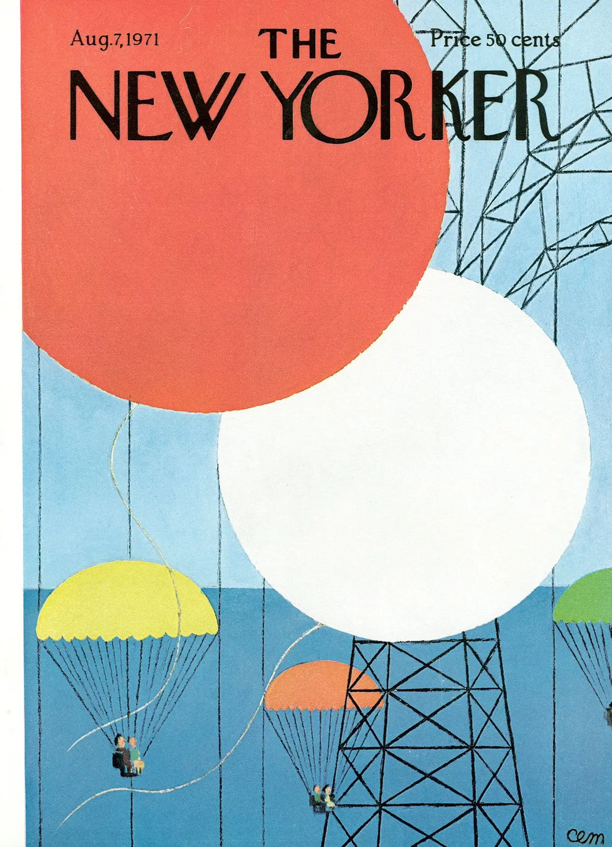 Обложка The New Yorker, 7 августа 1971, художник Чарльз Э. Мартин