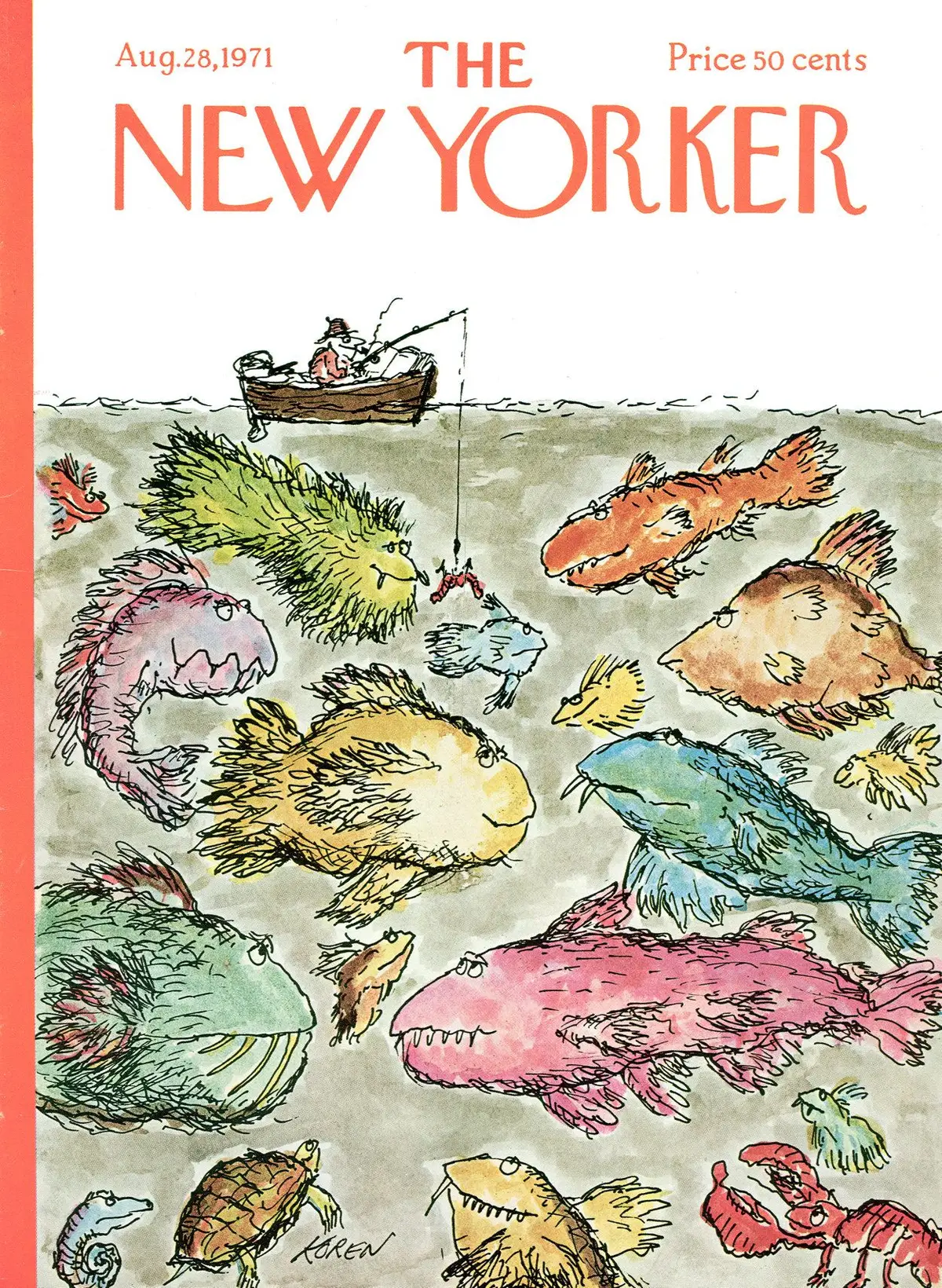 Обложка The New Yorker, 28 августа 1971, художник Эдвард Корен