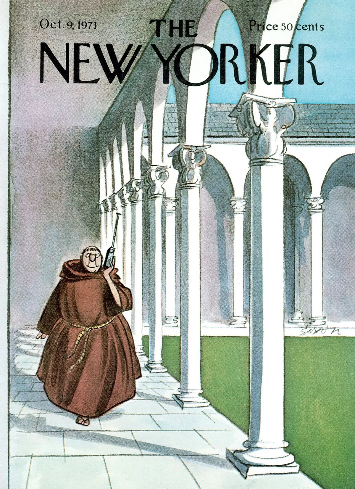 Обложка The New Yorker, 9 октября 1971, художник Чарльз Саксон