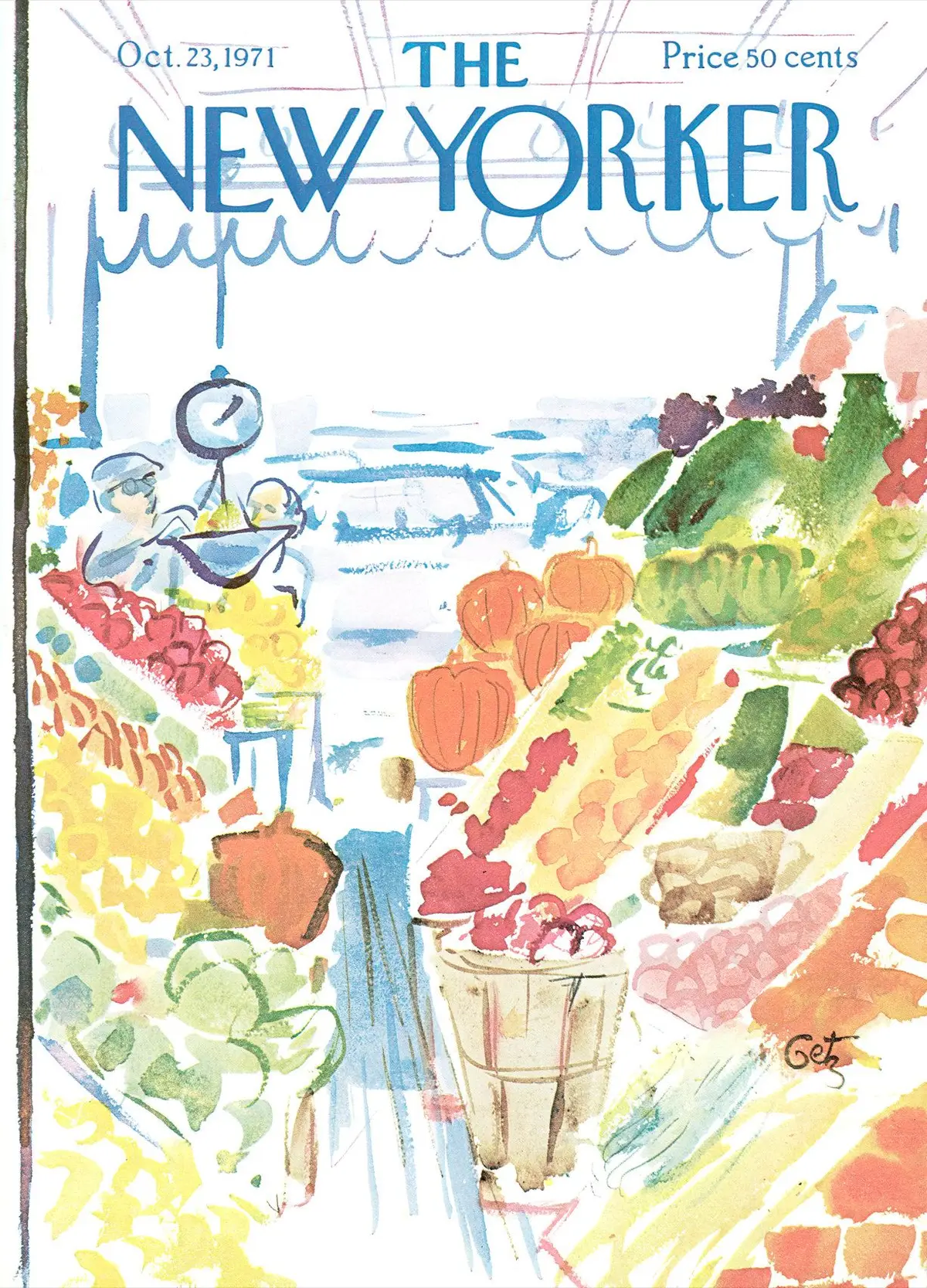 Обложка The New Yorker, 23 октября 1971, художник Артур Гетц