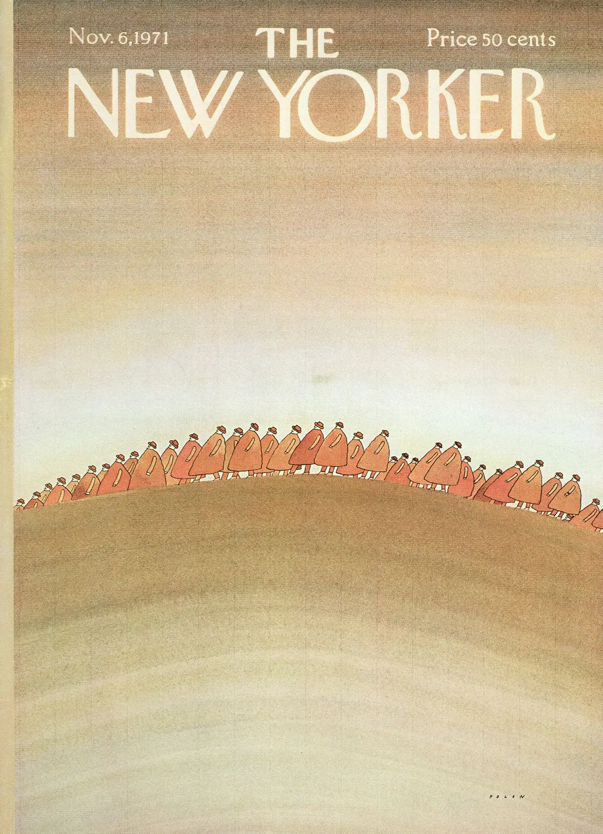 Обложка The New Yorker, 6 ноября 1971, художник Жан-Мишель Фолон