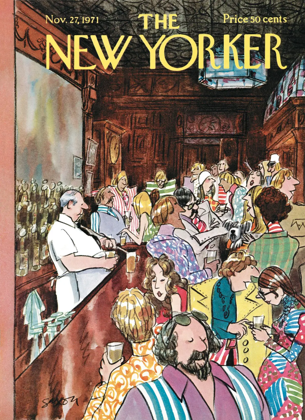 Обложка The New Yorker, 27 ноября 1971, художник Чарльз Саксон