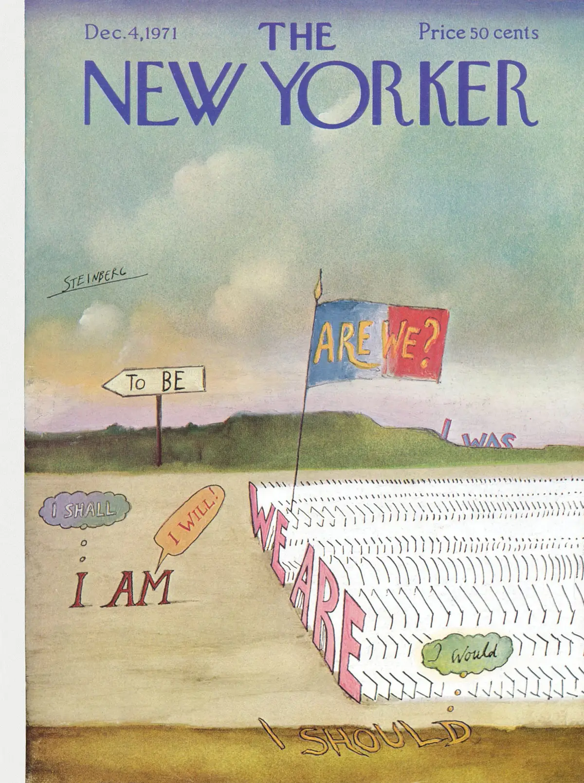 Обложка The New Yorker, 4 декабря 1971, художник Сол Стейнберг