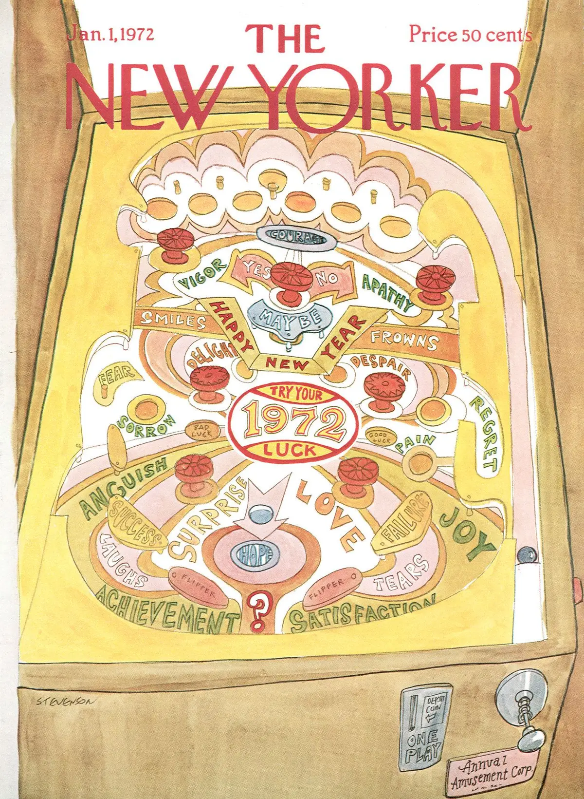 Обложка The New Yorker, 1 января 1972, художник Джеймс Стивенсон