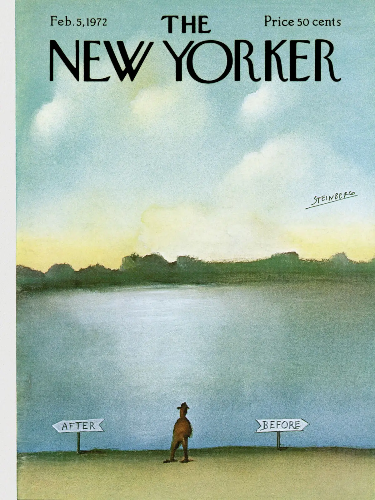 Обложка The New Yorker, 5 февраля 1972, художник Сол Стейнберг