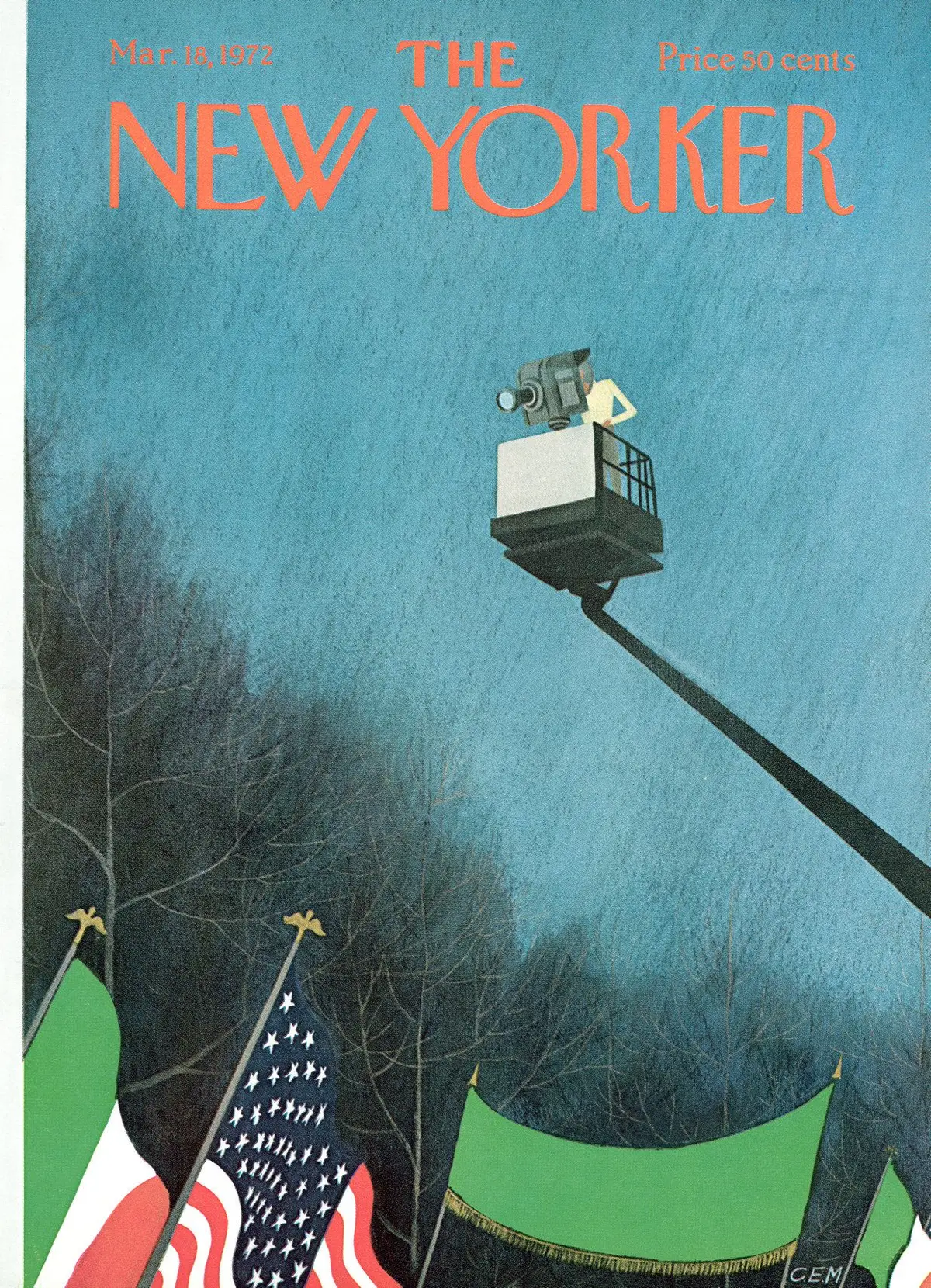 Обложка The New Yorker, 18 марта 1972, художник Чарльз Э. Мартин