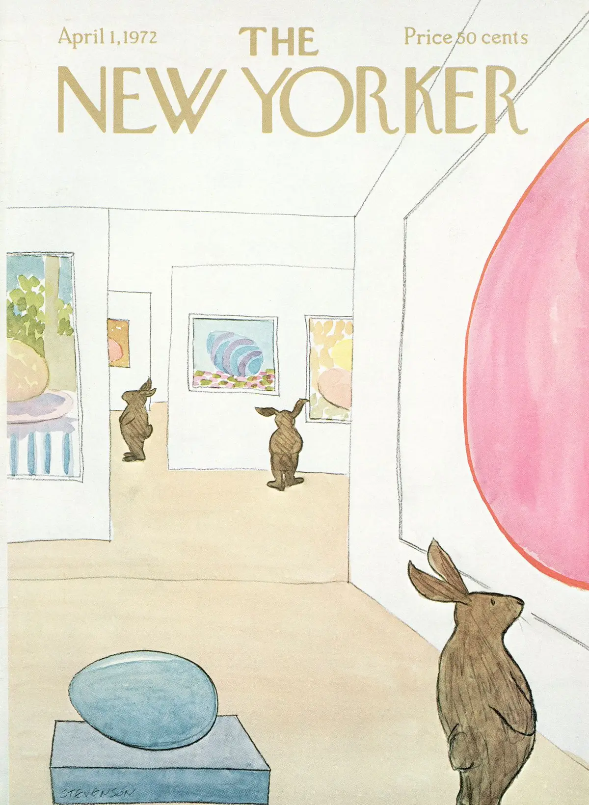 Обложка The New Yorker, 1 апреля 1972, художник Джеймс Стивенсон