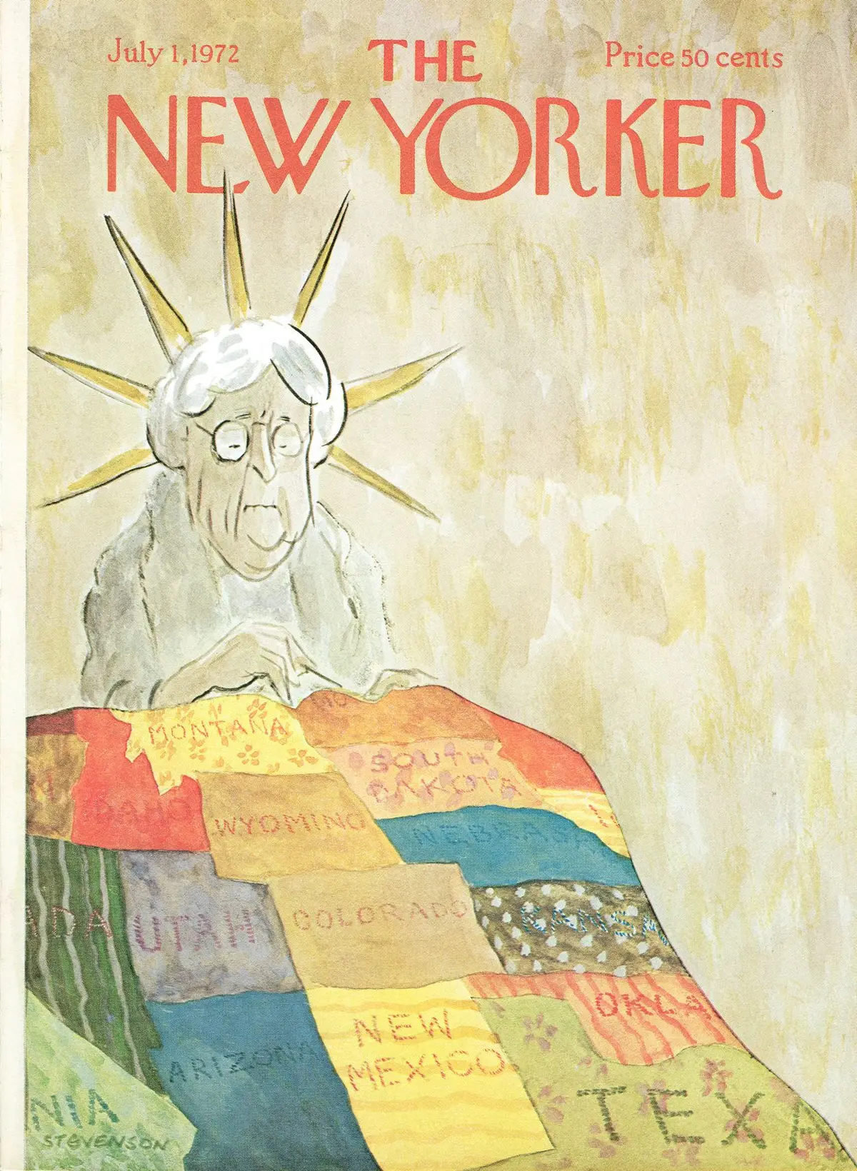 Обложка The New Yorker, 1 июля 1972, художник Джеймс Стивенсон
