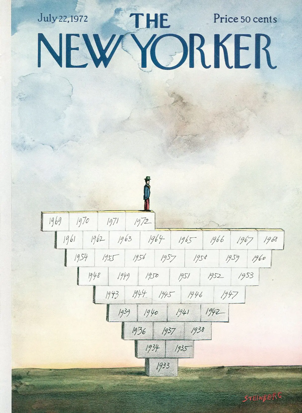 Обложка The New Yorker, 22 июля 1972, художник Сол Стейнберг
