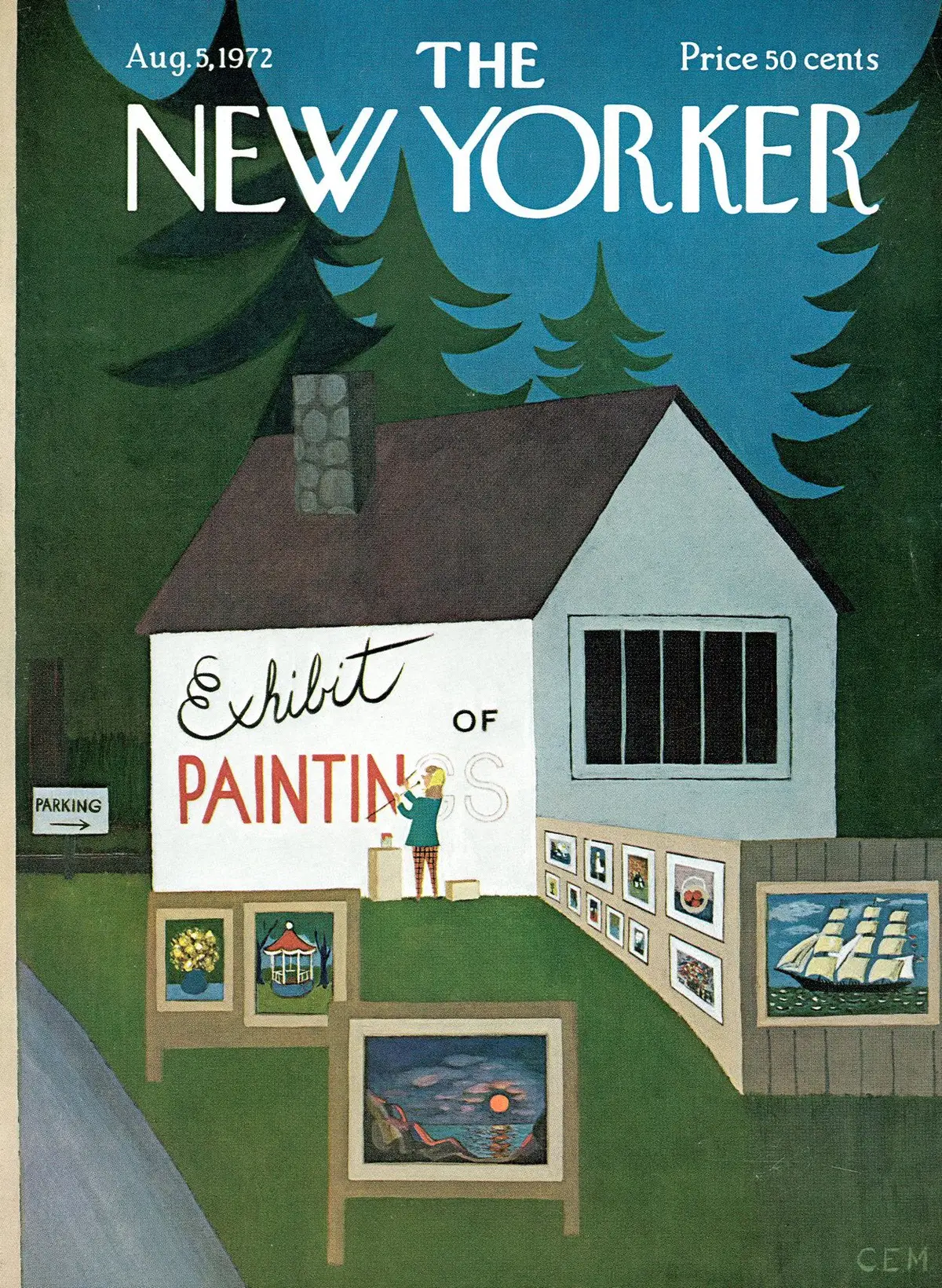 Обложка The New Yorker, 5 августа 1972, художник Чарльз Э. Мартин