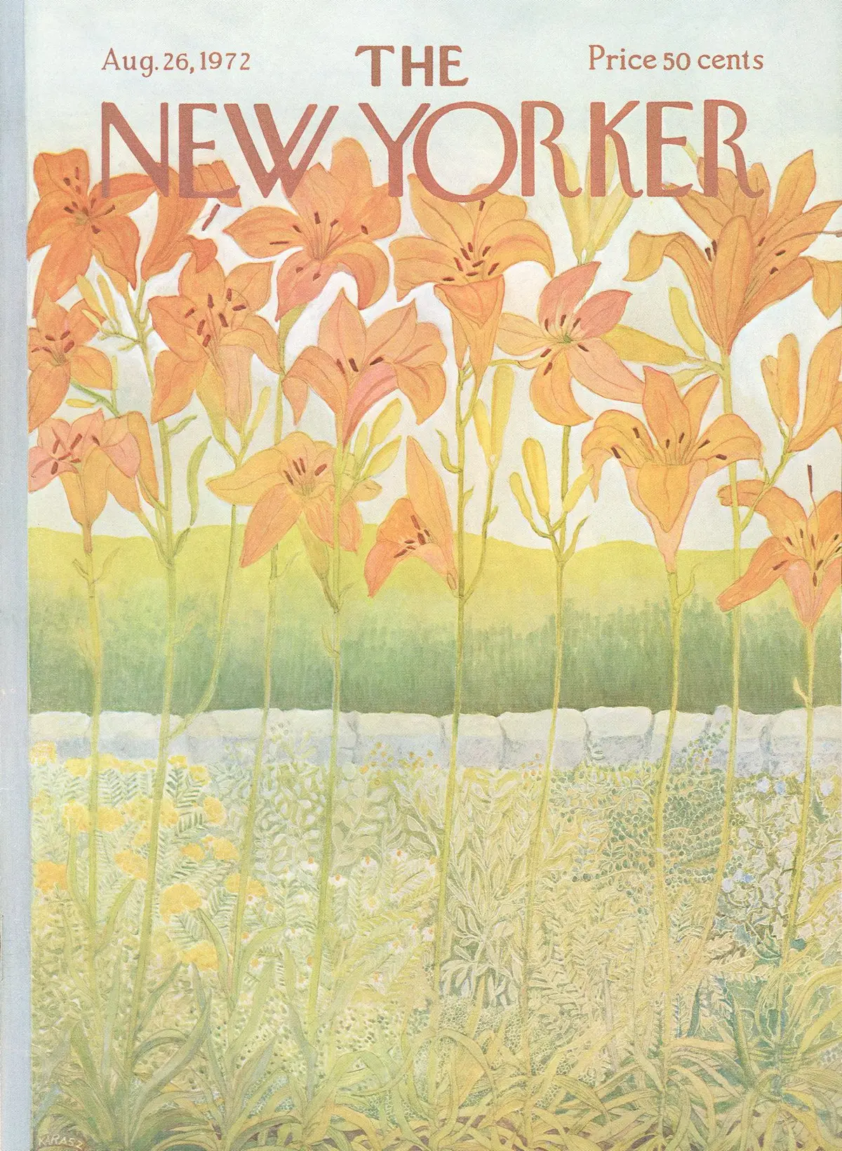 Обложка The New Yorker, 26 августа 1972, художник Илонка Карас