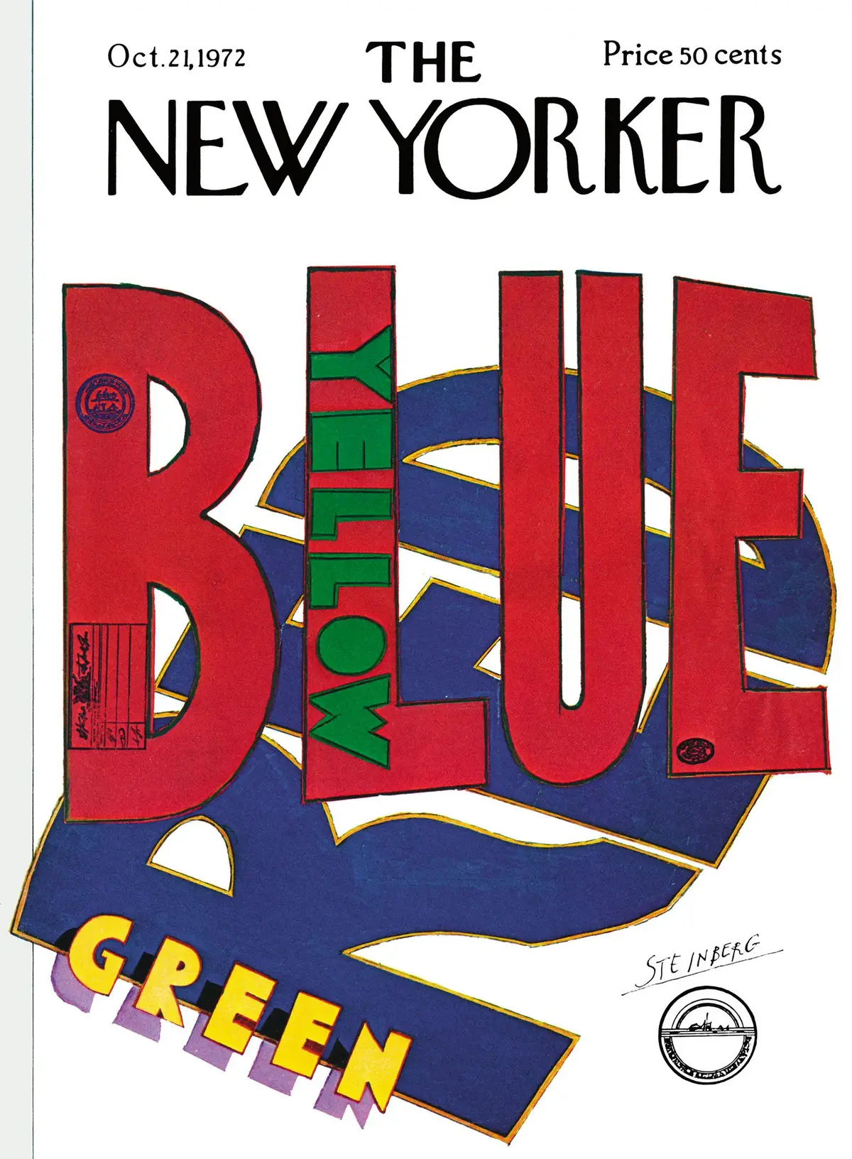 Обложка The New Yorker, 21 октября 1972, художник Сол Стейнберг