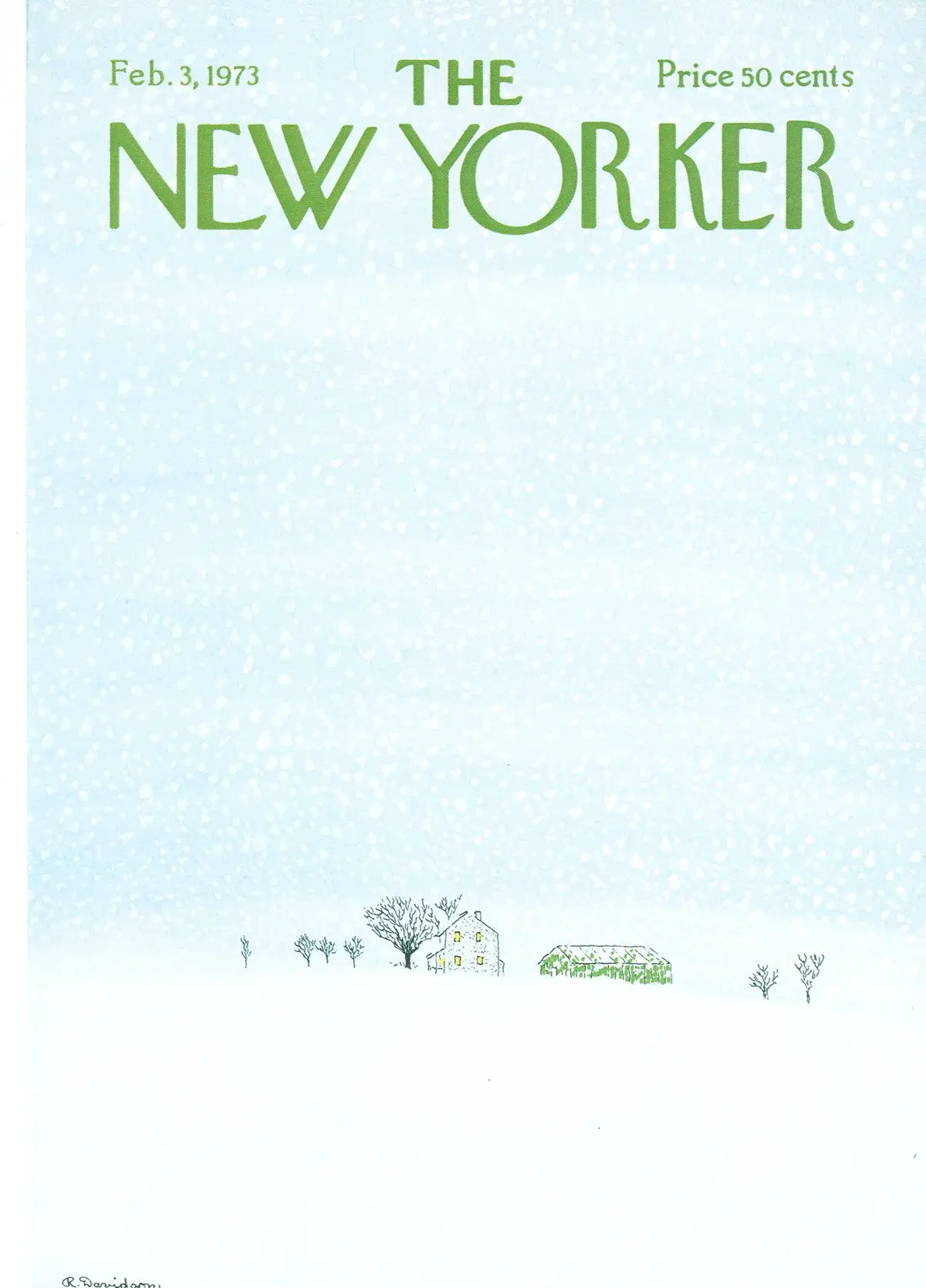 Обложка The New Yorker, 3 февраля 1973, художник Рэймонд Дэвидсон