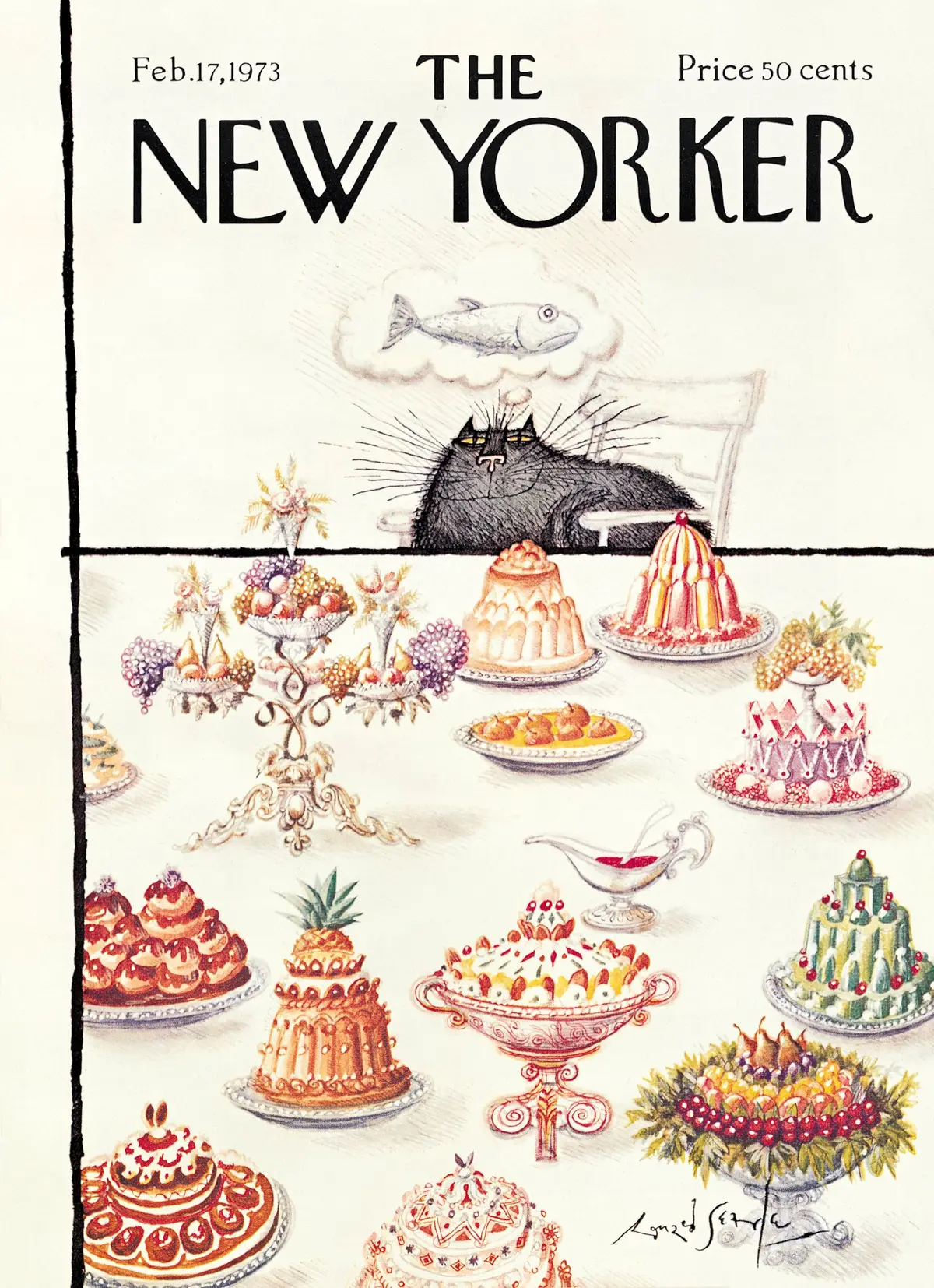 Обложка The New Yorker, 17 февраля 1973, художник Рональд Сёрл