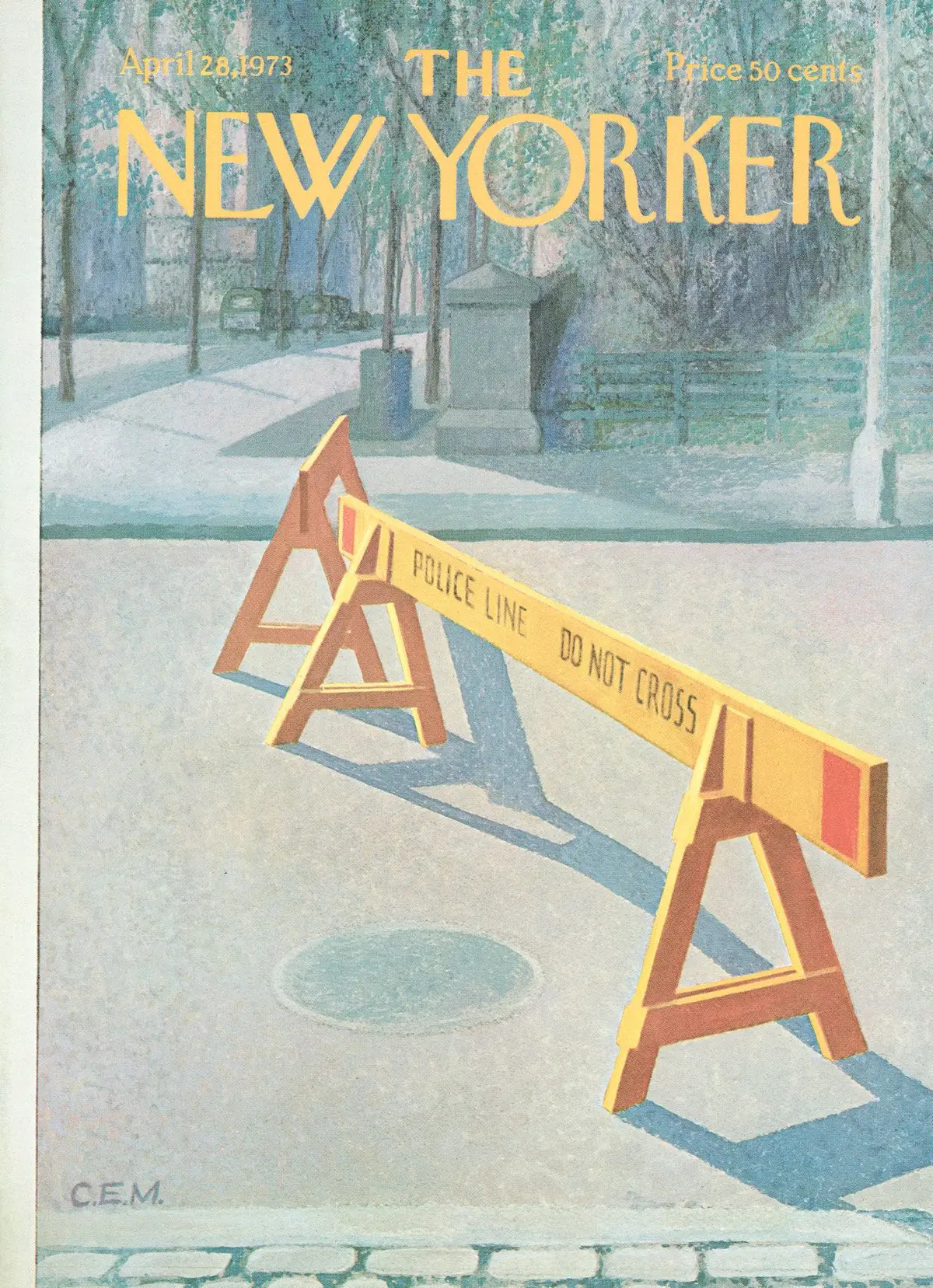 Обложка The New Yorker, 28 апреля 1973, художник Чарльз Э. Мартин