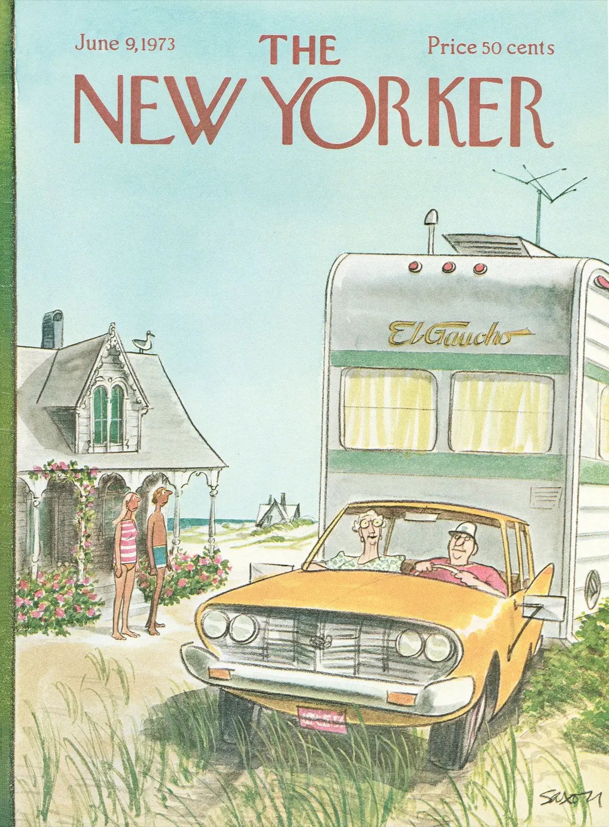 Обложка The New Yorker, 9 июня 1973, художник Чарльз Саксон