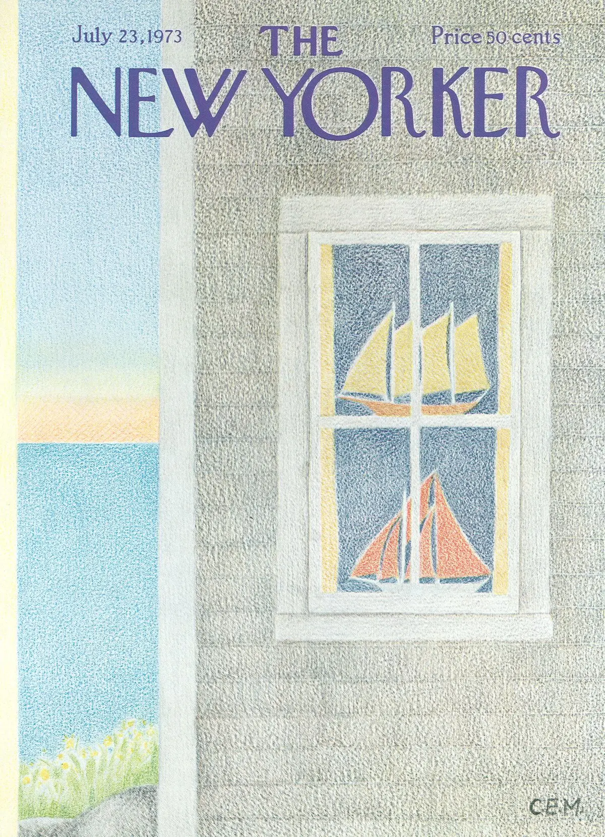 Обложка The New Yorker, 23 июля 1973, художник Чарльз Э. Мартин