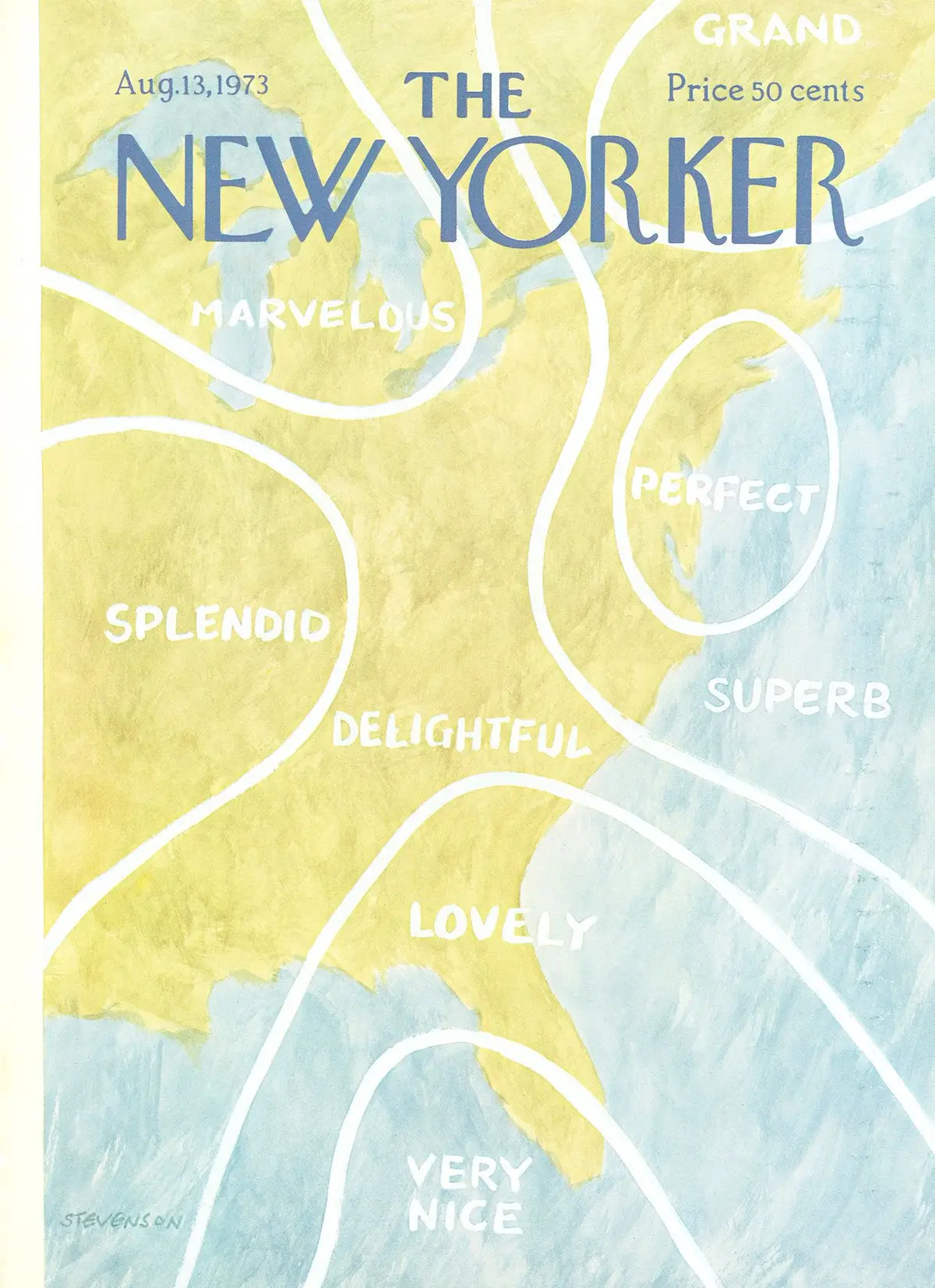 Обложка The New Yorker, 13 августа 1973, художник Джеймс Стивенсон