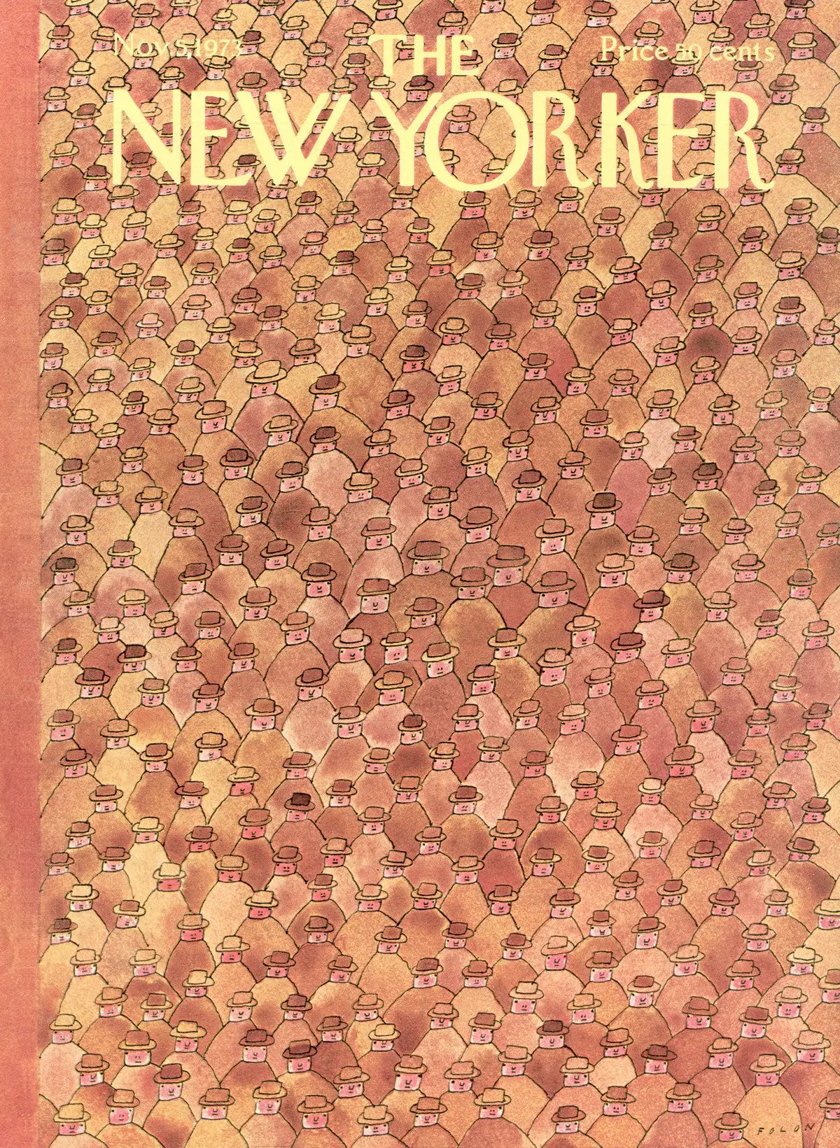 Обложка The New Yorker, 5 ноября 1973, художник Жан-Мишель Фолон