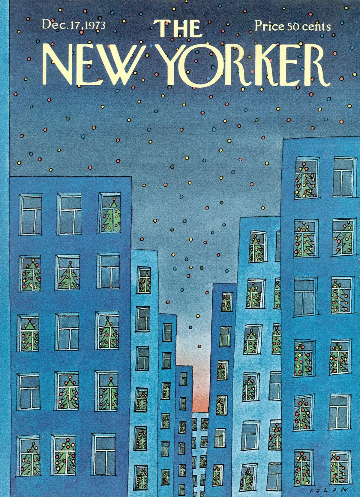 Обложка The New Yorker, 17 декабря 1973, художник Жан-Мишель Фолон