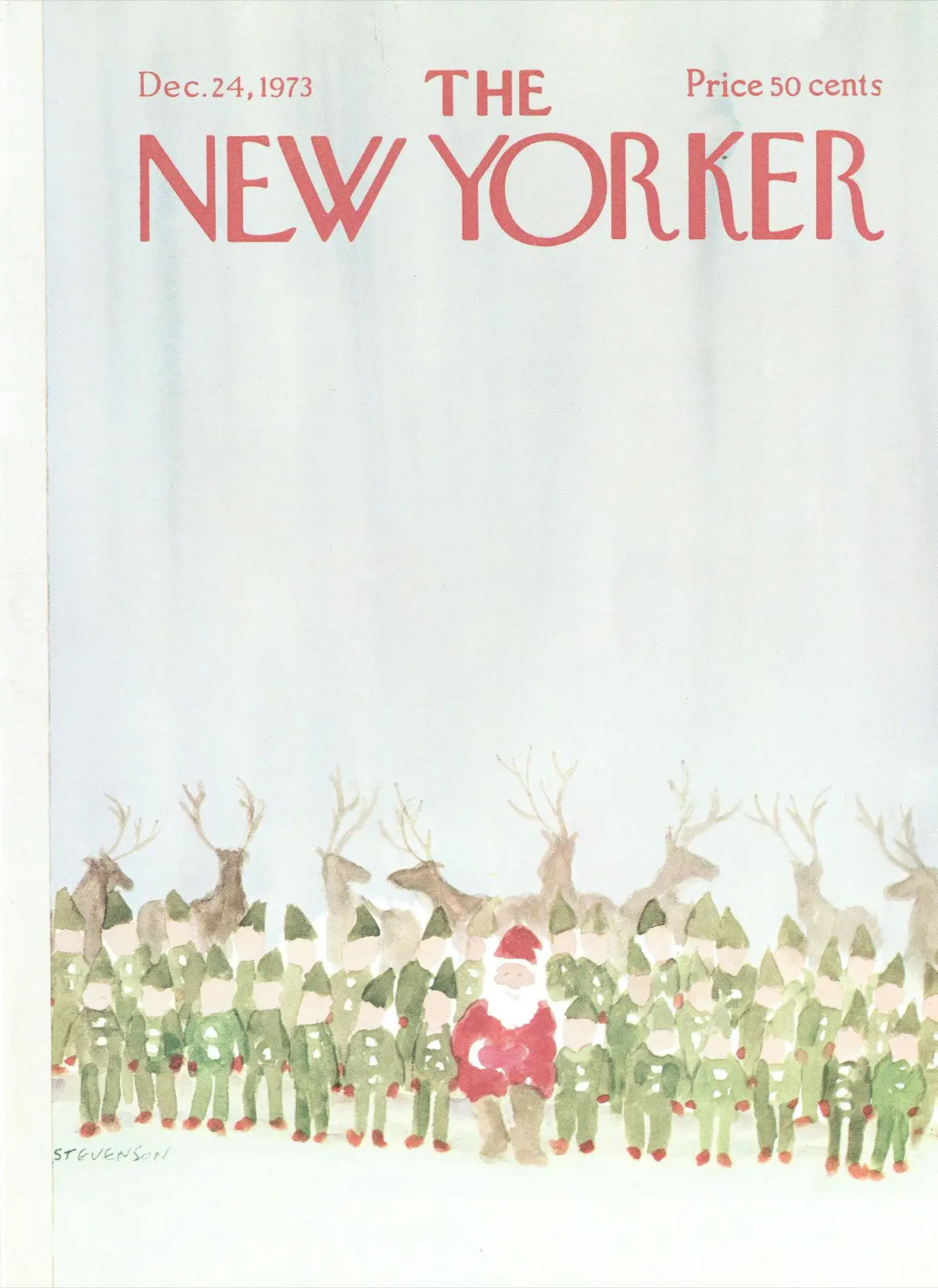 Обложка The New Yorker, 24 декабря 1973, художник Джеймс Стивенсон