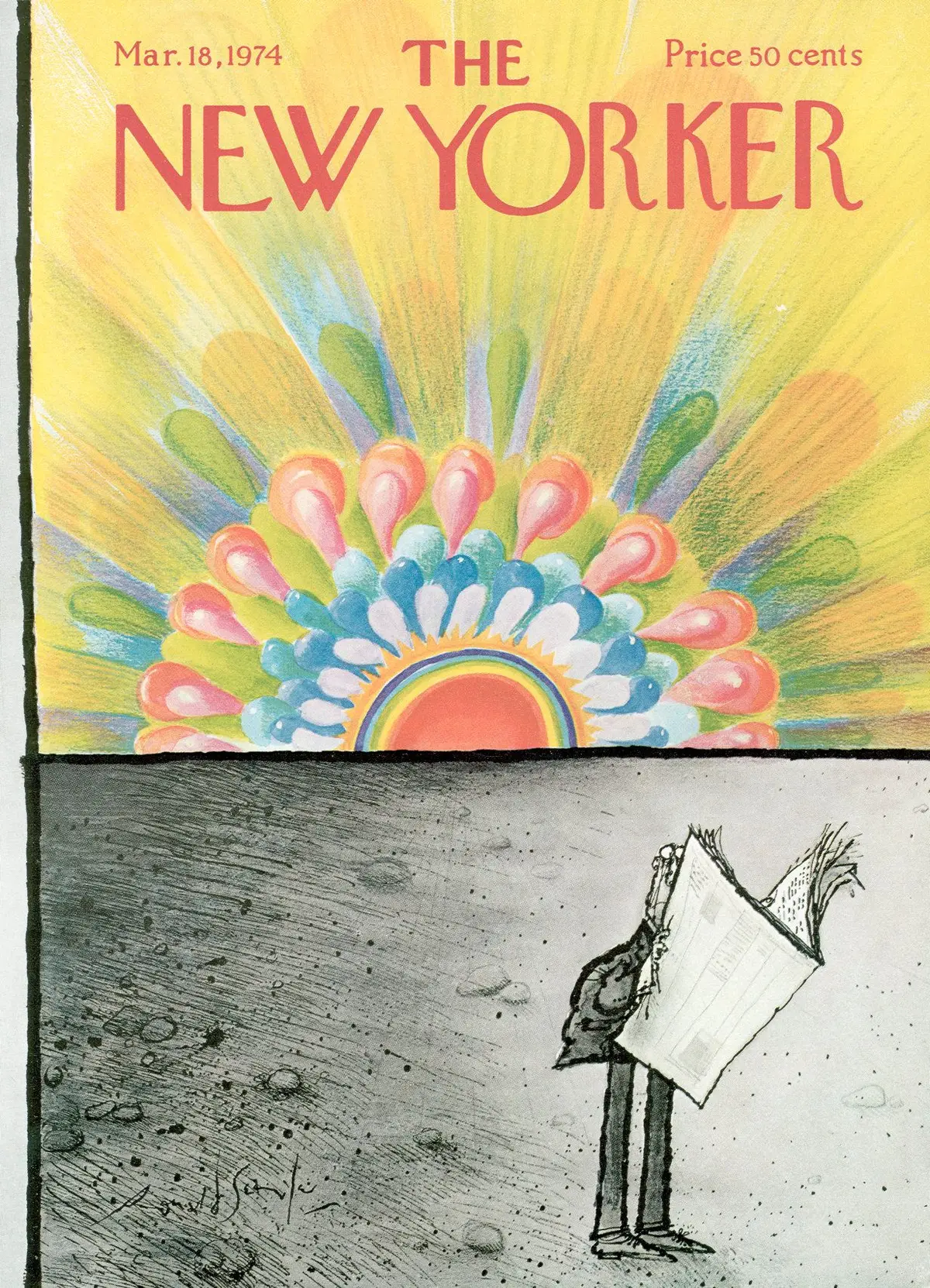 Обложка The New Yorker, 18 марта 1974, художник Рональд Сёрл