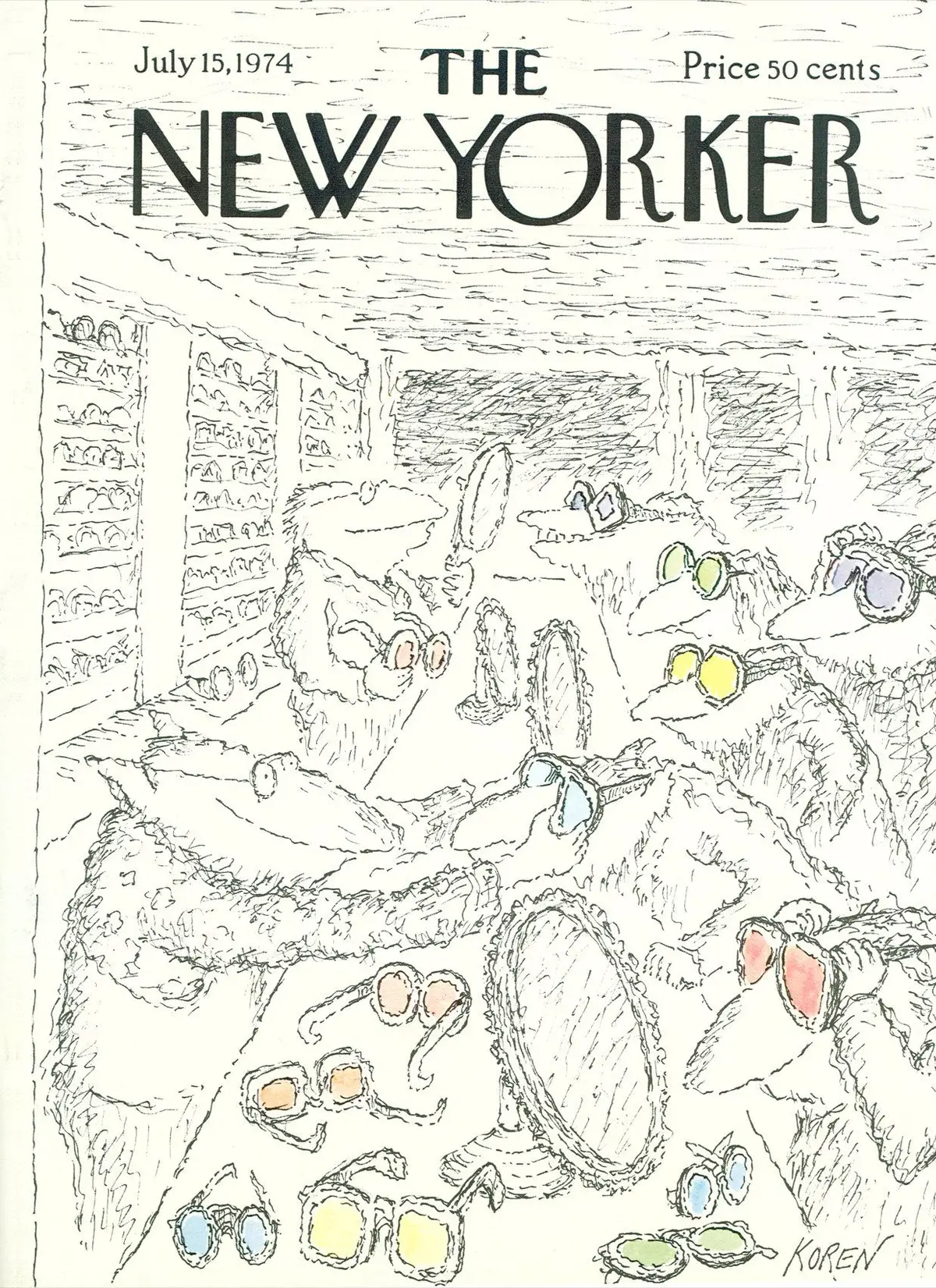 Обложка The New Yorker, 15 июля 1974, художник Эдвард Корен