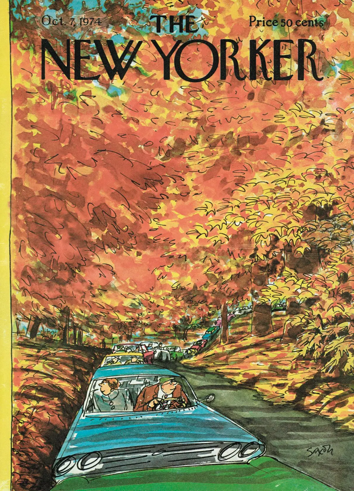 Обложка The New Yorker, 7 октября 1974, художник Чарльз Саксон