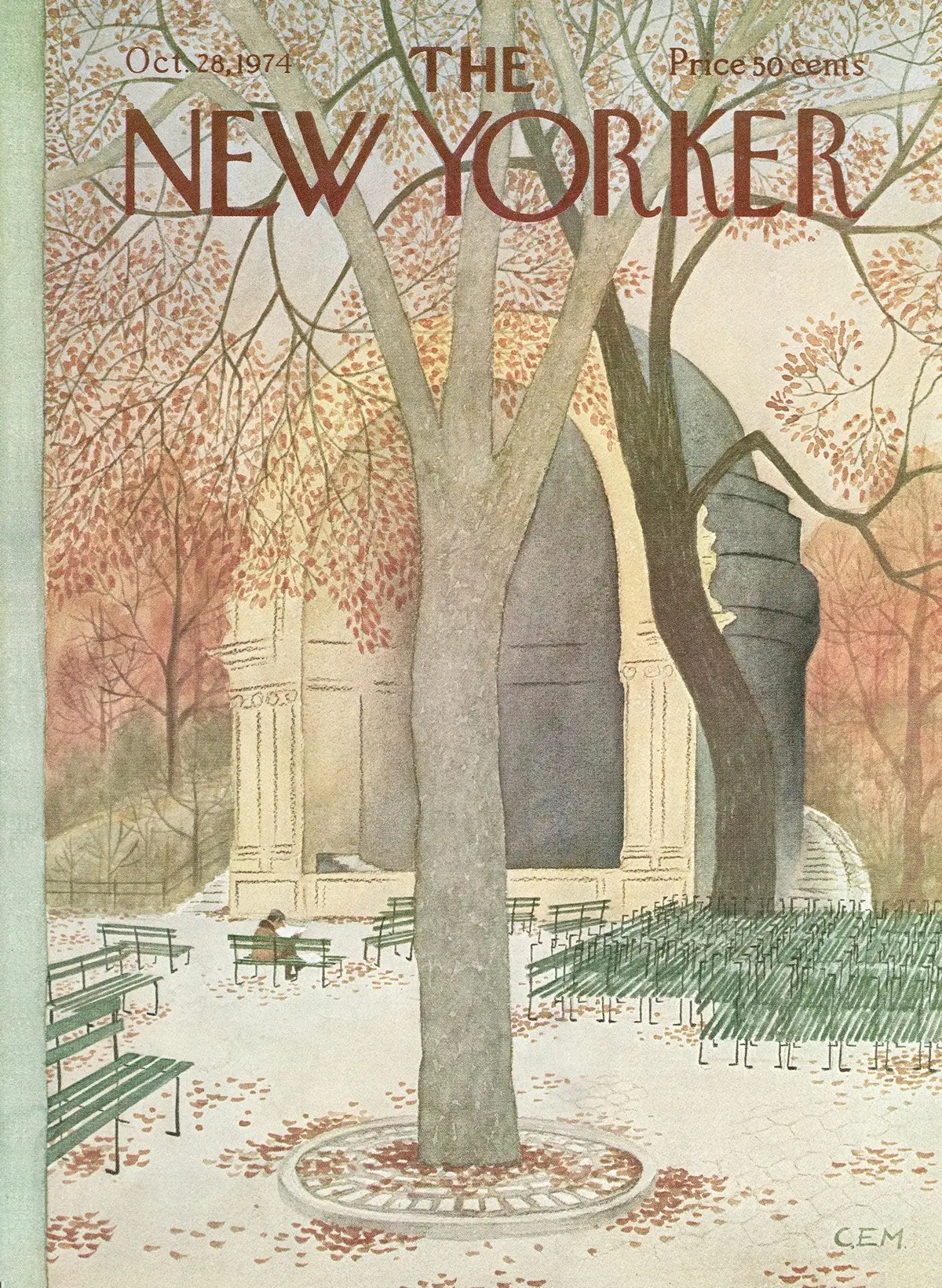 Обложка The New Yorker, 28 октября 1974, художник Чарльз Э. Мартин